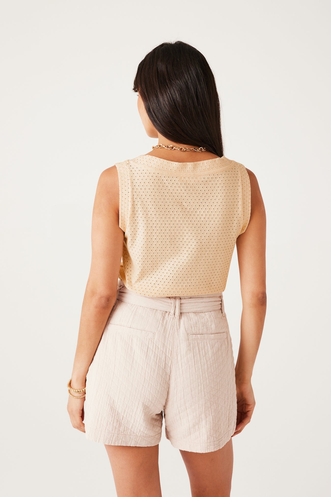 Crop top ajouré Femme