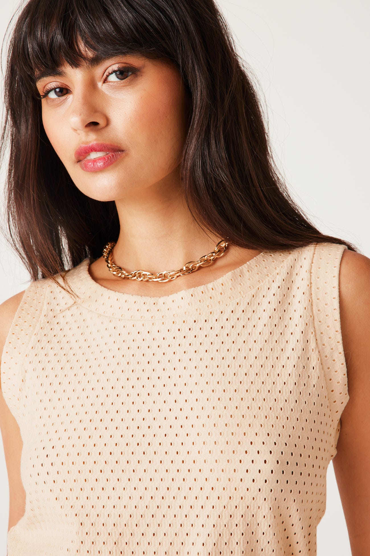 Crop Top mit Ajourmuster