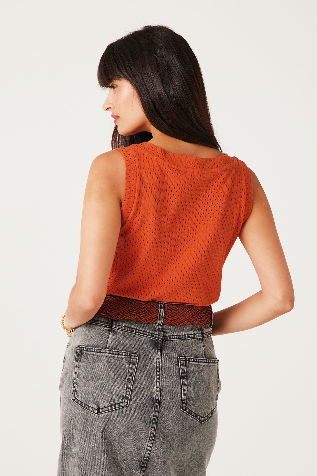 Crop top ajouré Femme