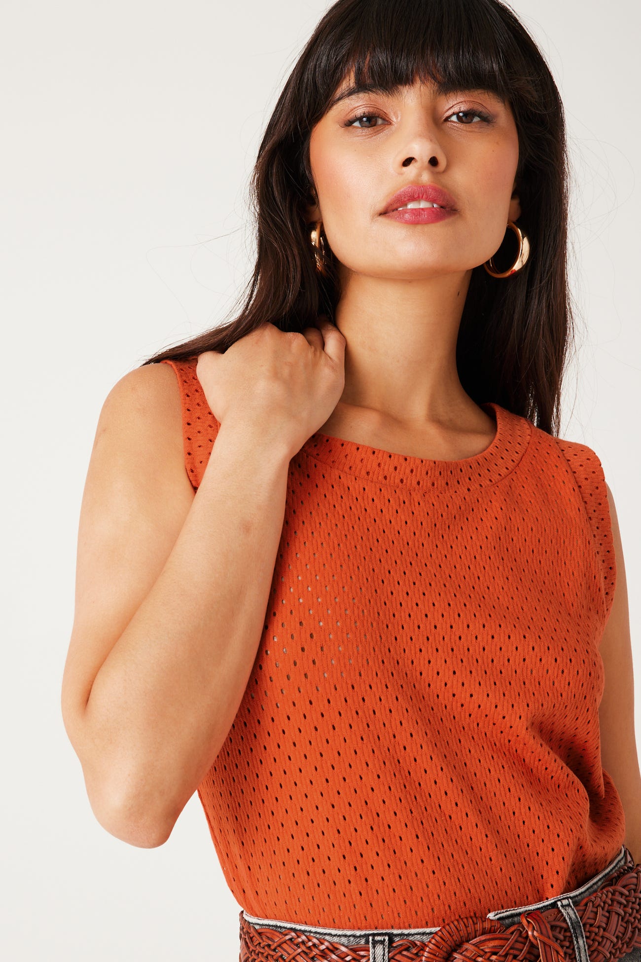 Crop top ajouré Femme