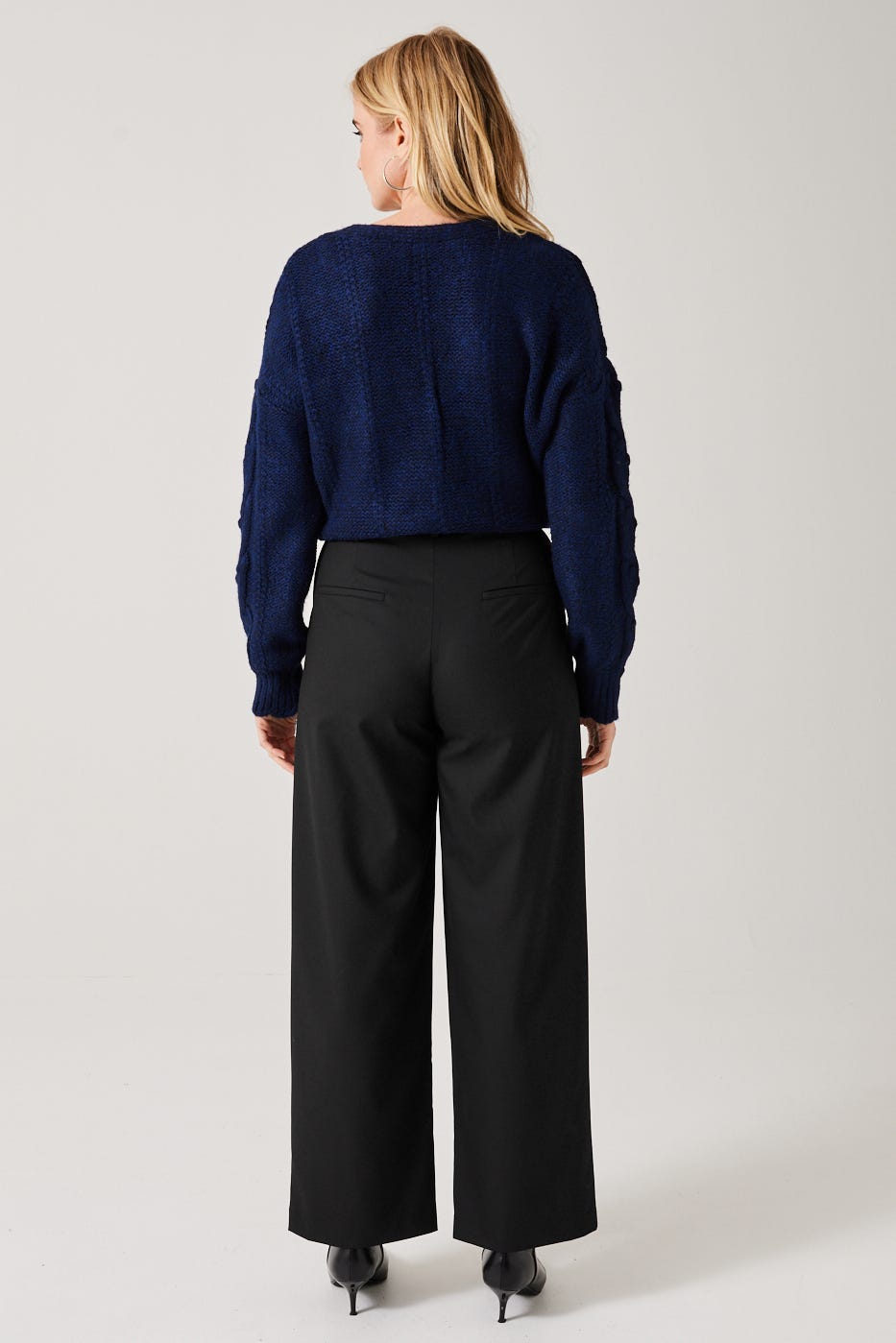 Wideleg pleat trousers