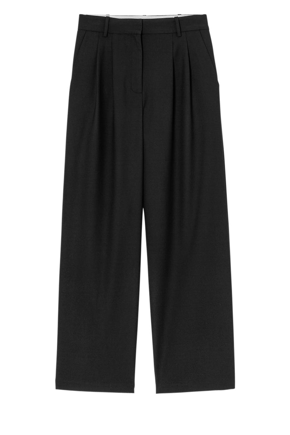 Wideleg pleat trousers