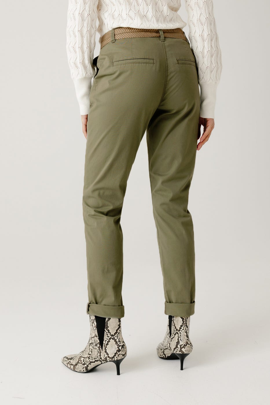 Belted chinos