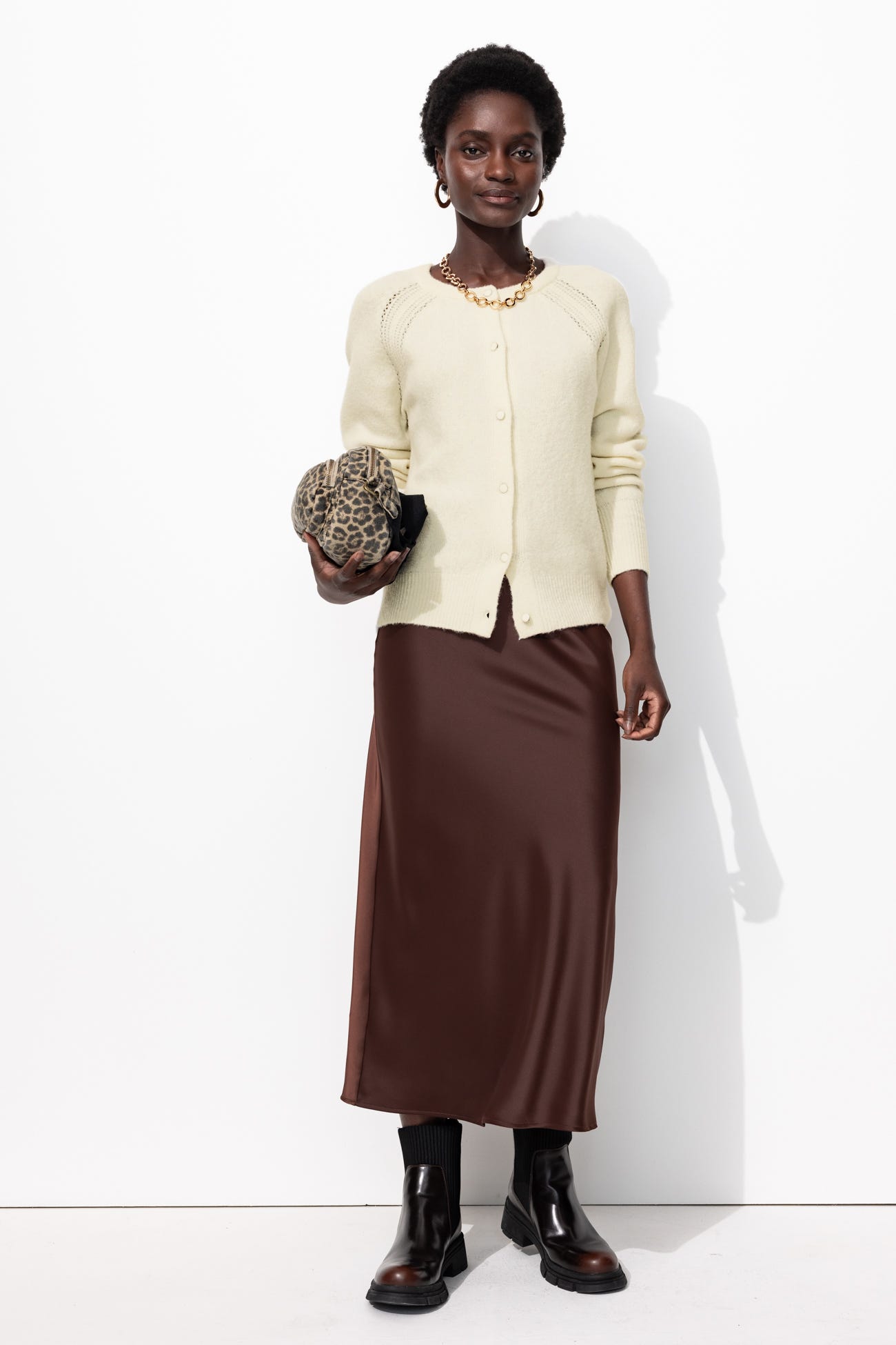 Morbido cardigan con bottoni