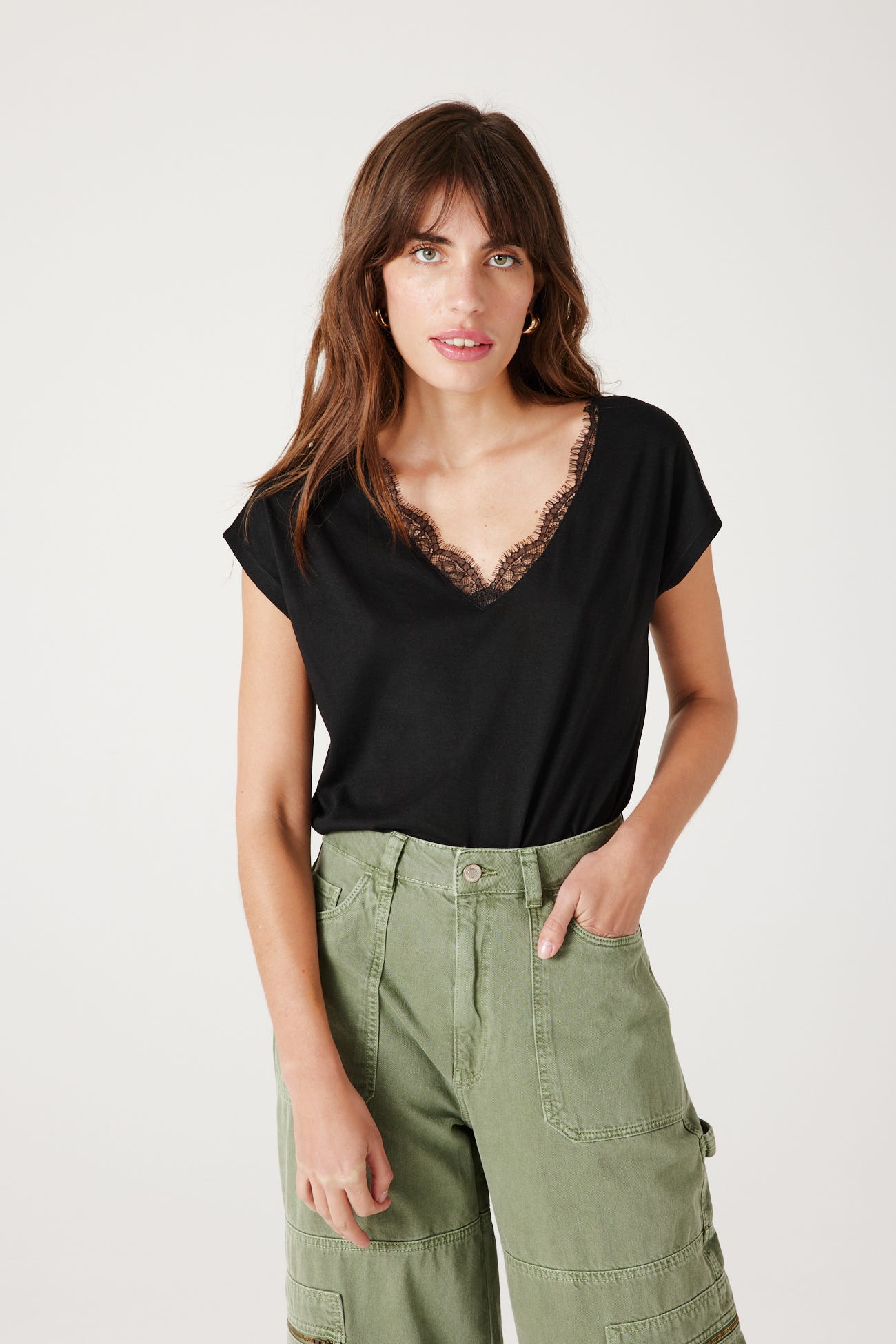 Lace detail t-shirt