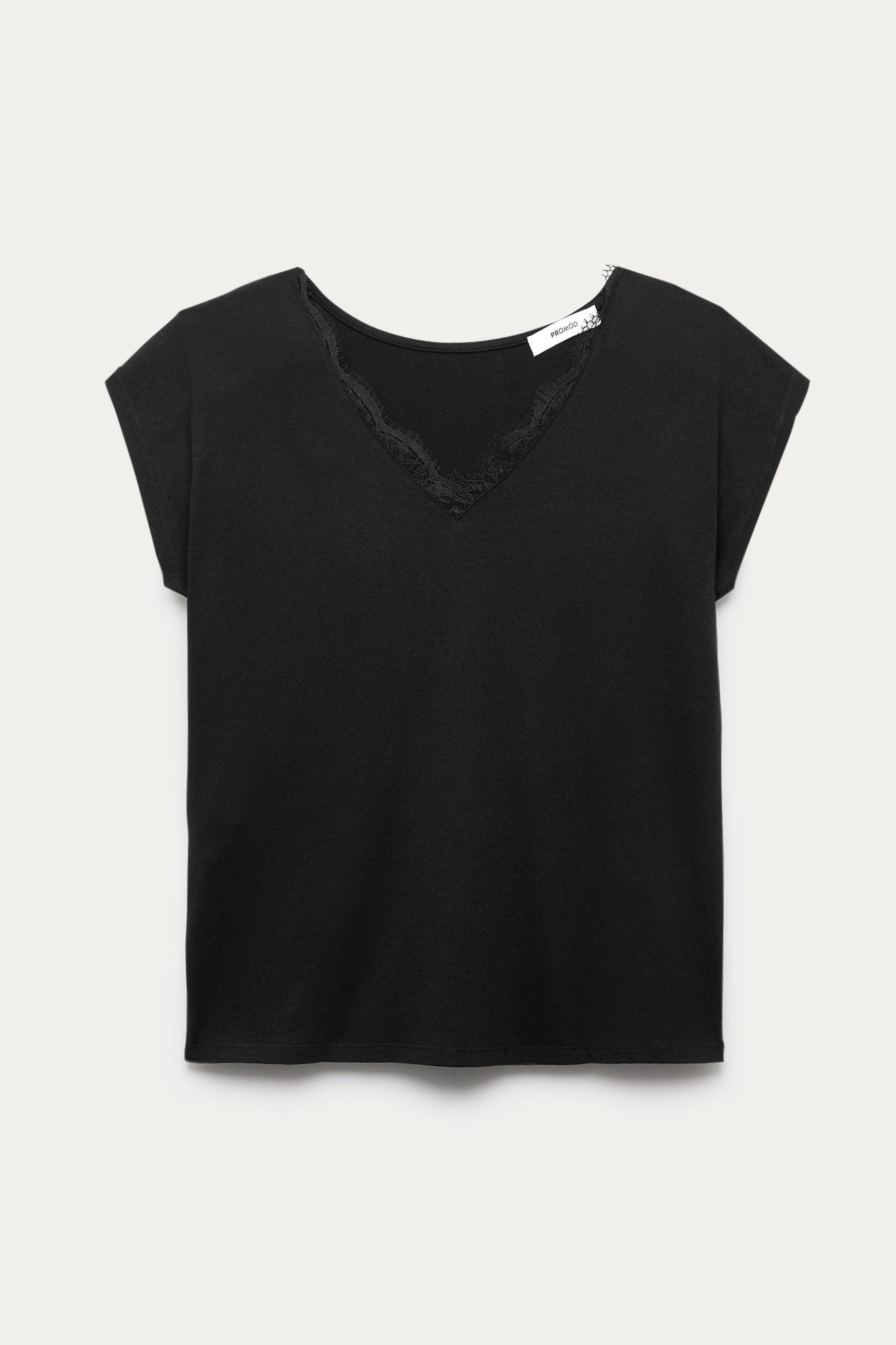 T-shirt détail dentelle Femme