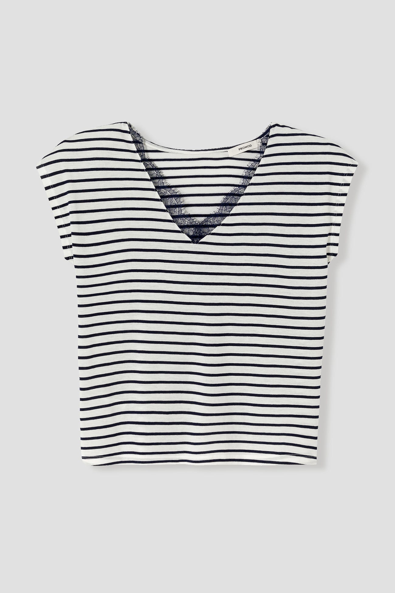 T-shirt con inserto in pizzo