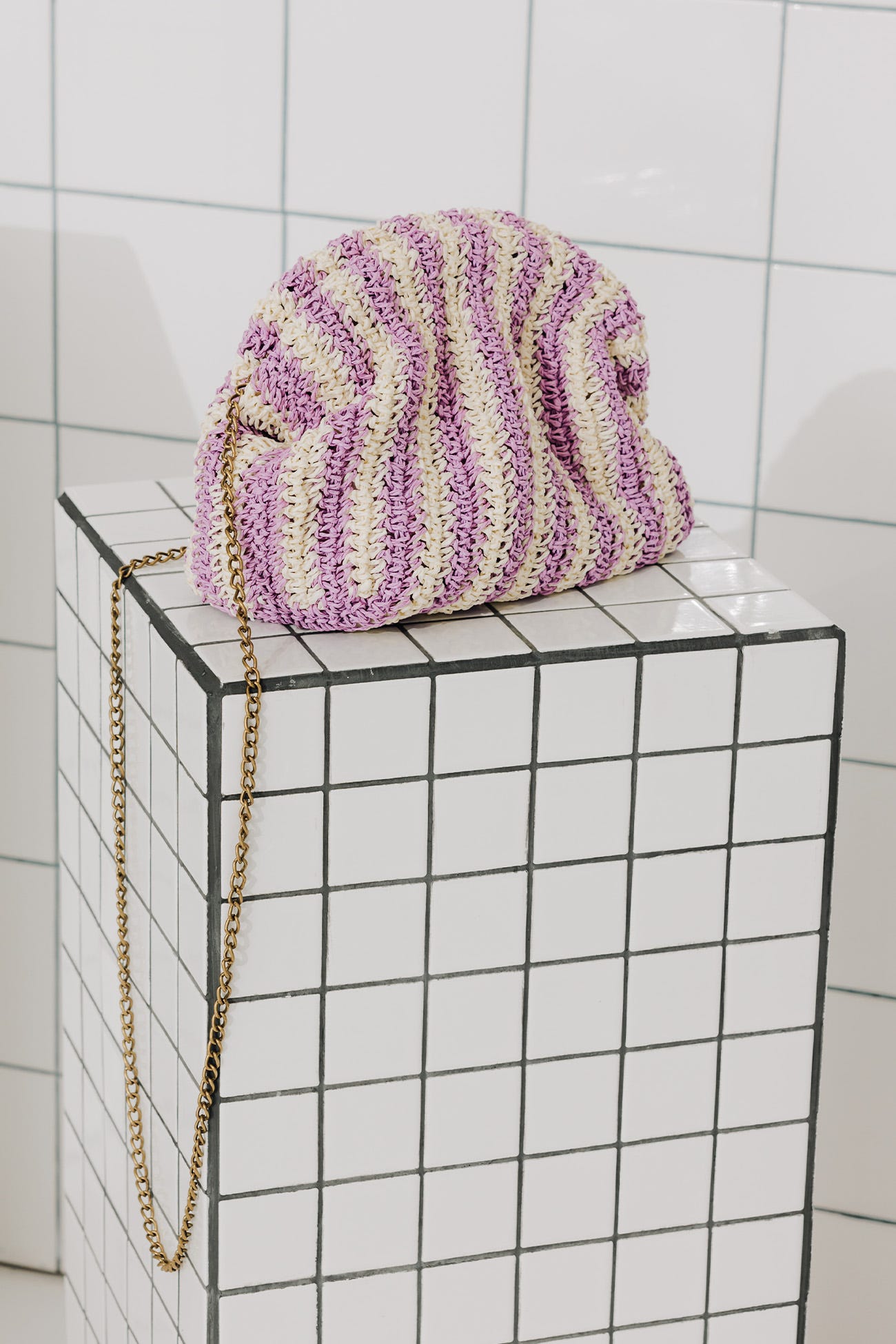 Sac rayé tressé Femme