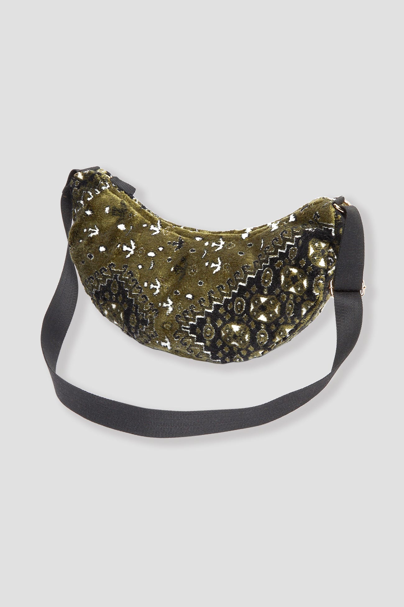 LALLA velvety banana bag Khaki