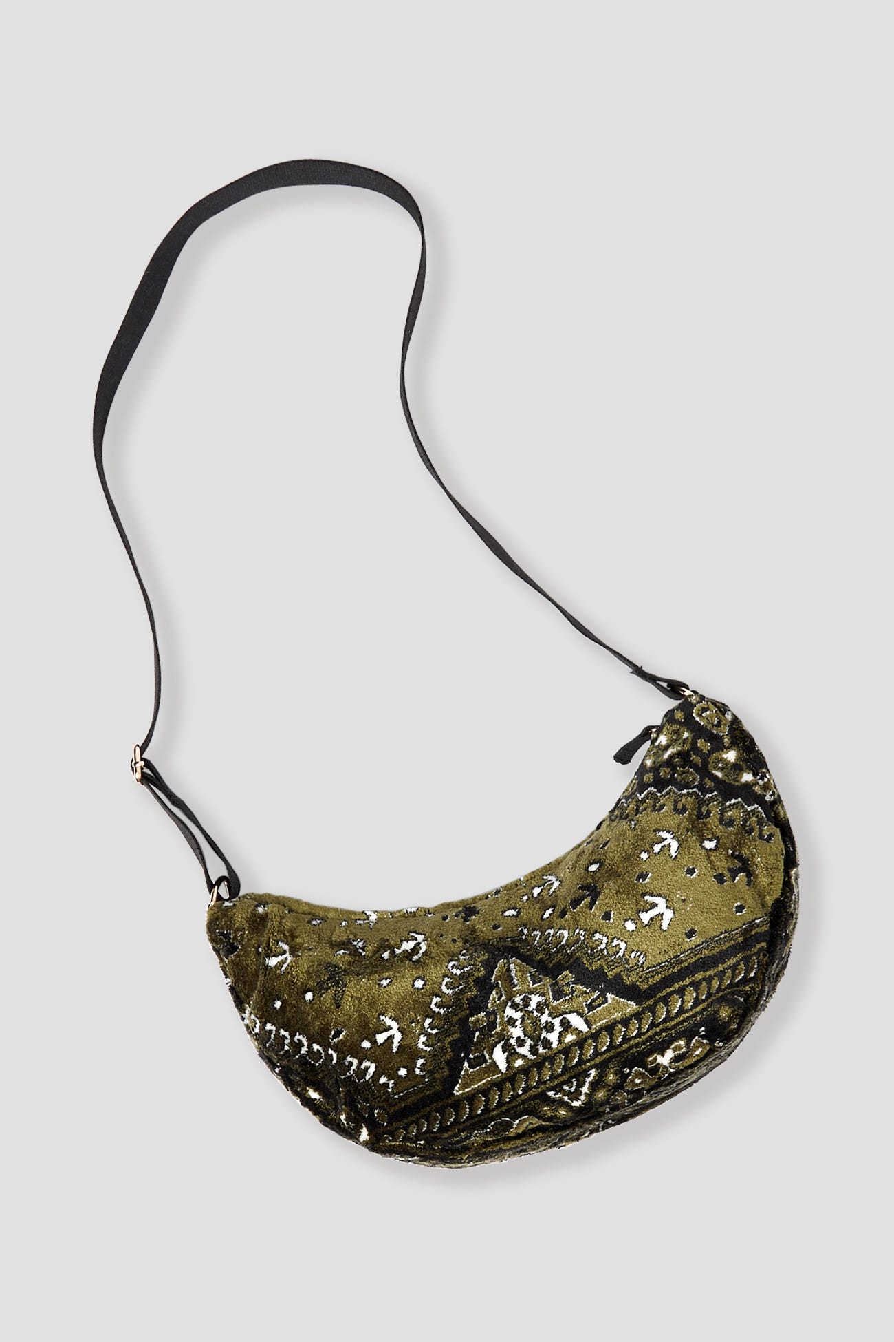 LALLA velvety banana bag Khaki