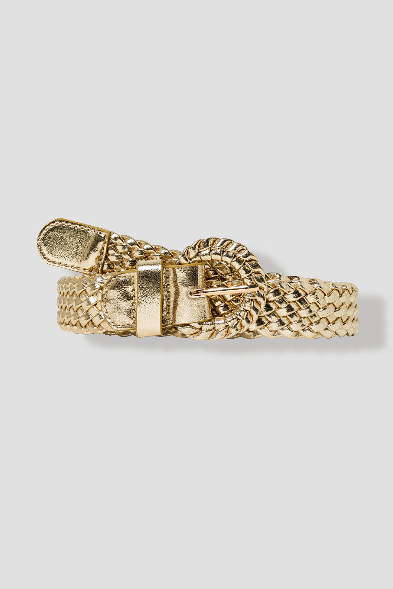 Ceinture tressée dorée Femme