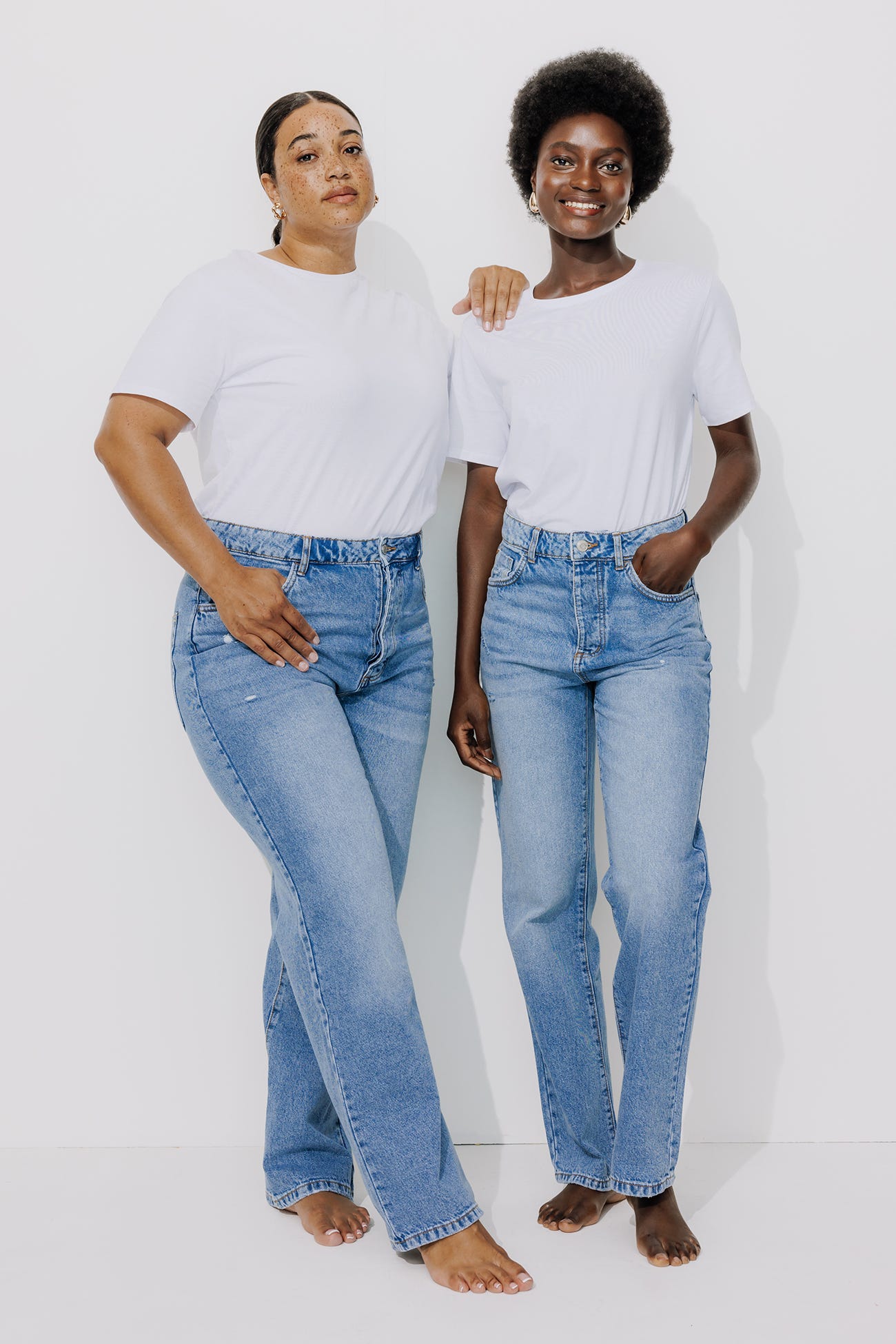 Jean droit taille haute Femme