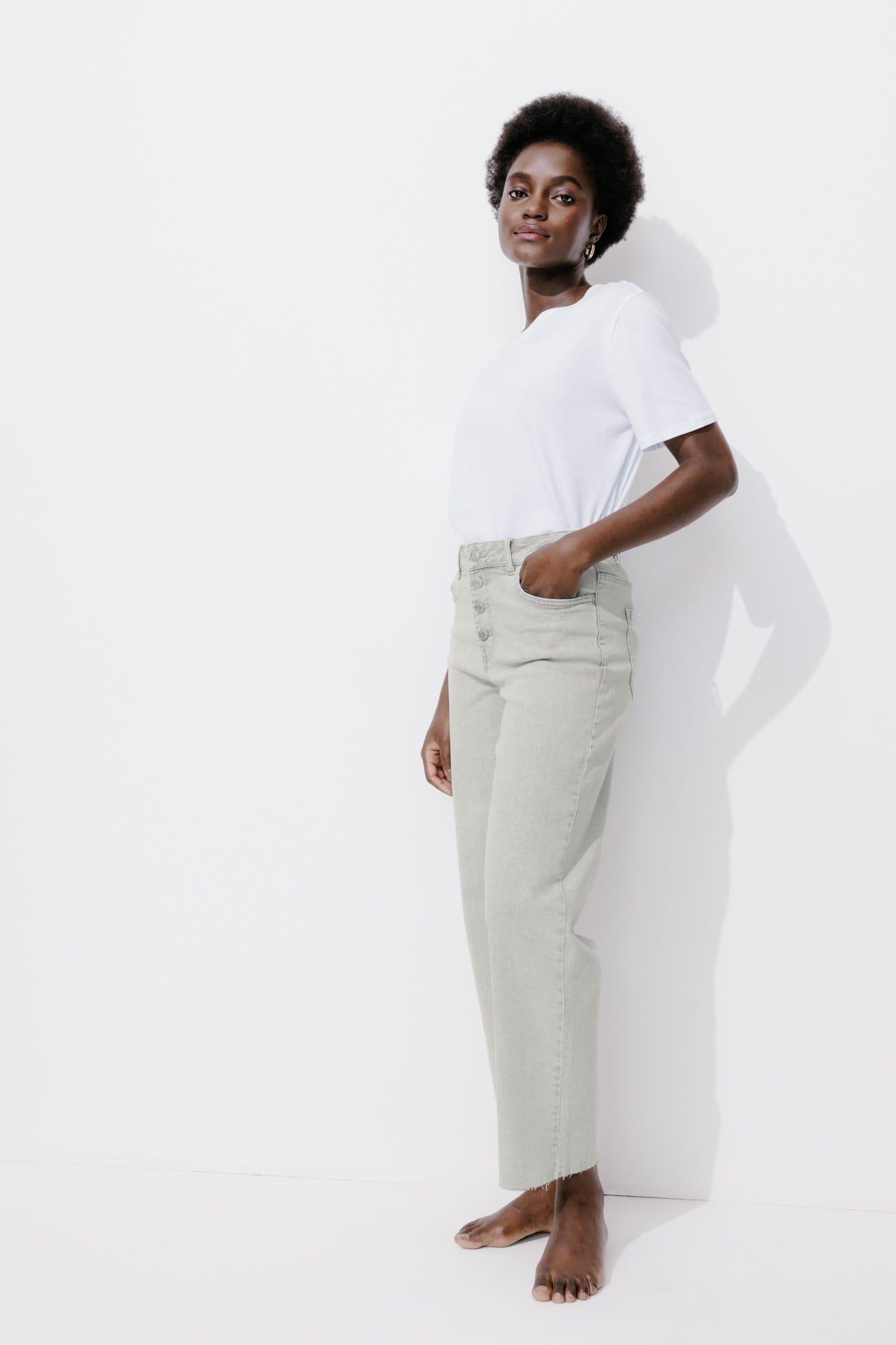 Jean à braguette boutonnée