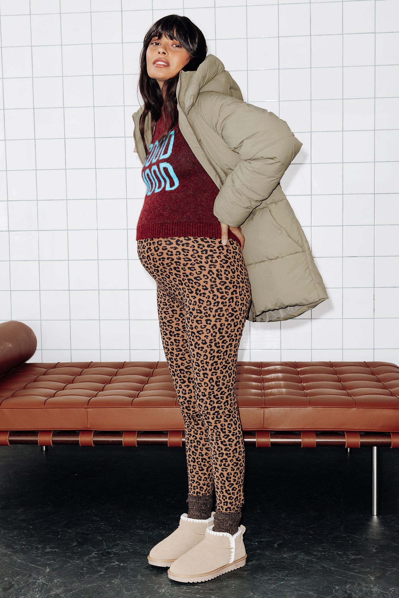 Leggings d'hiver motif léopard