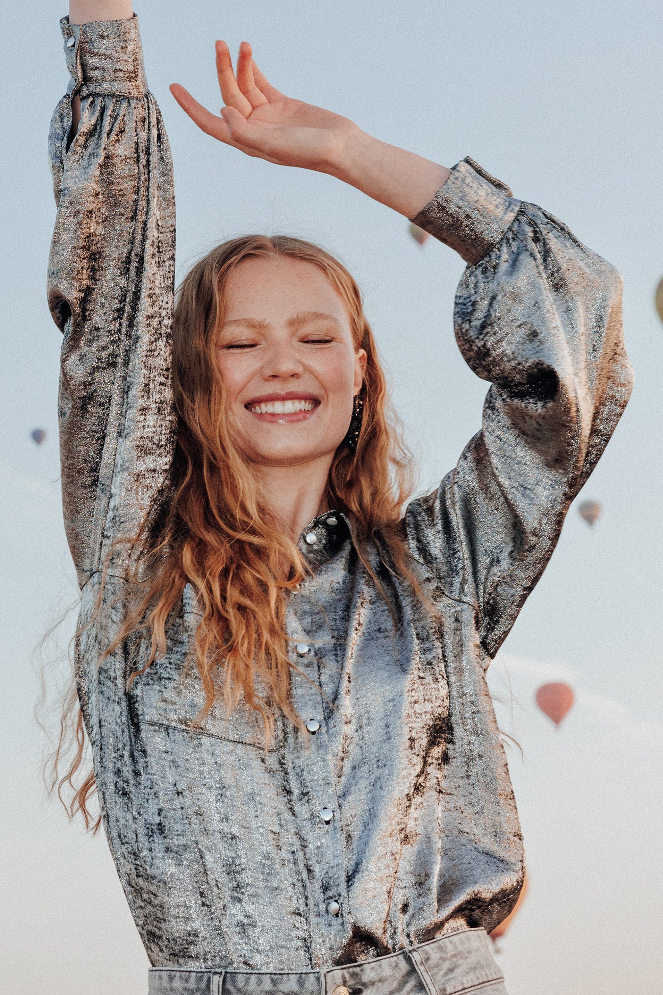 Chemise lamée Femme