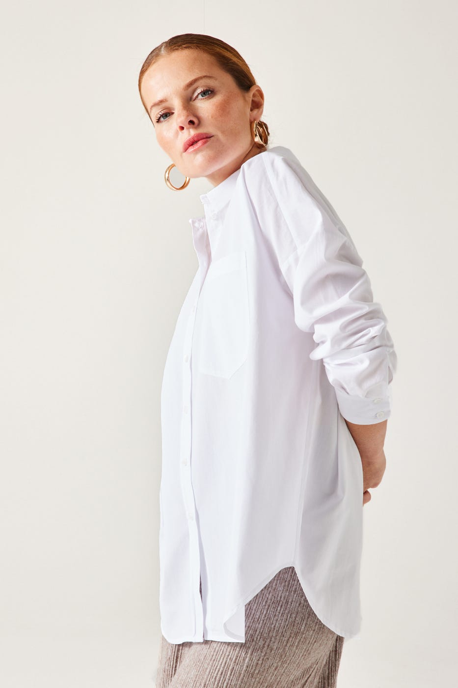 Maxi-chemise unie éco-conçue