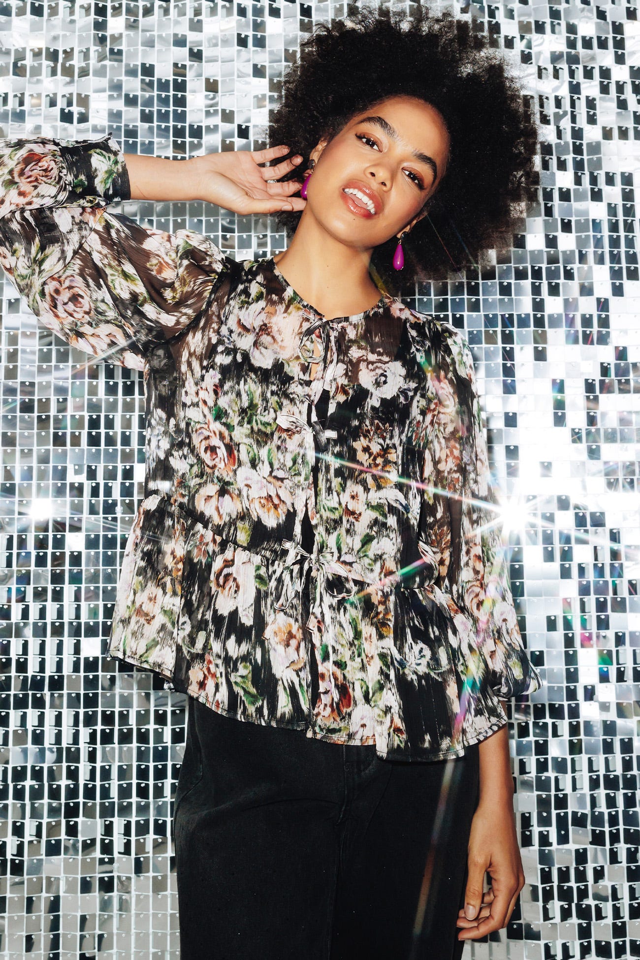 Chemise imprimée à nouer Femme