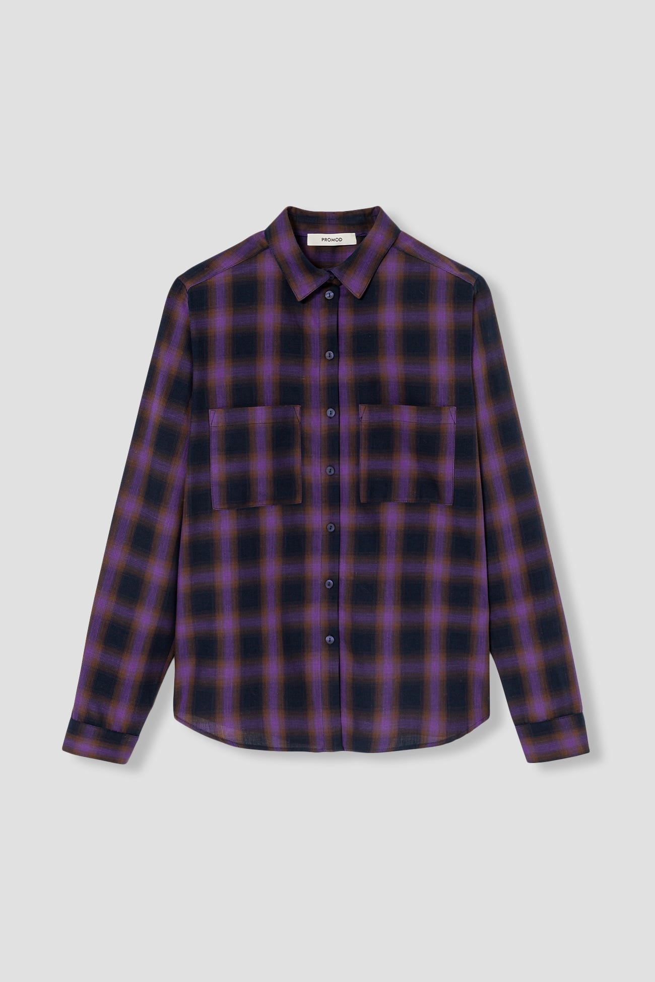 Cromoncent Camicia Casual A Quadri Uomo – Maniche Corte, Misto Cotone E Lino, Viola, XX-Large