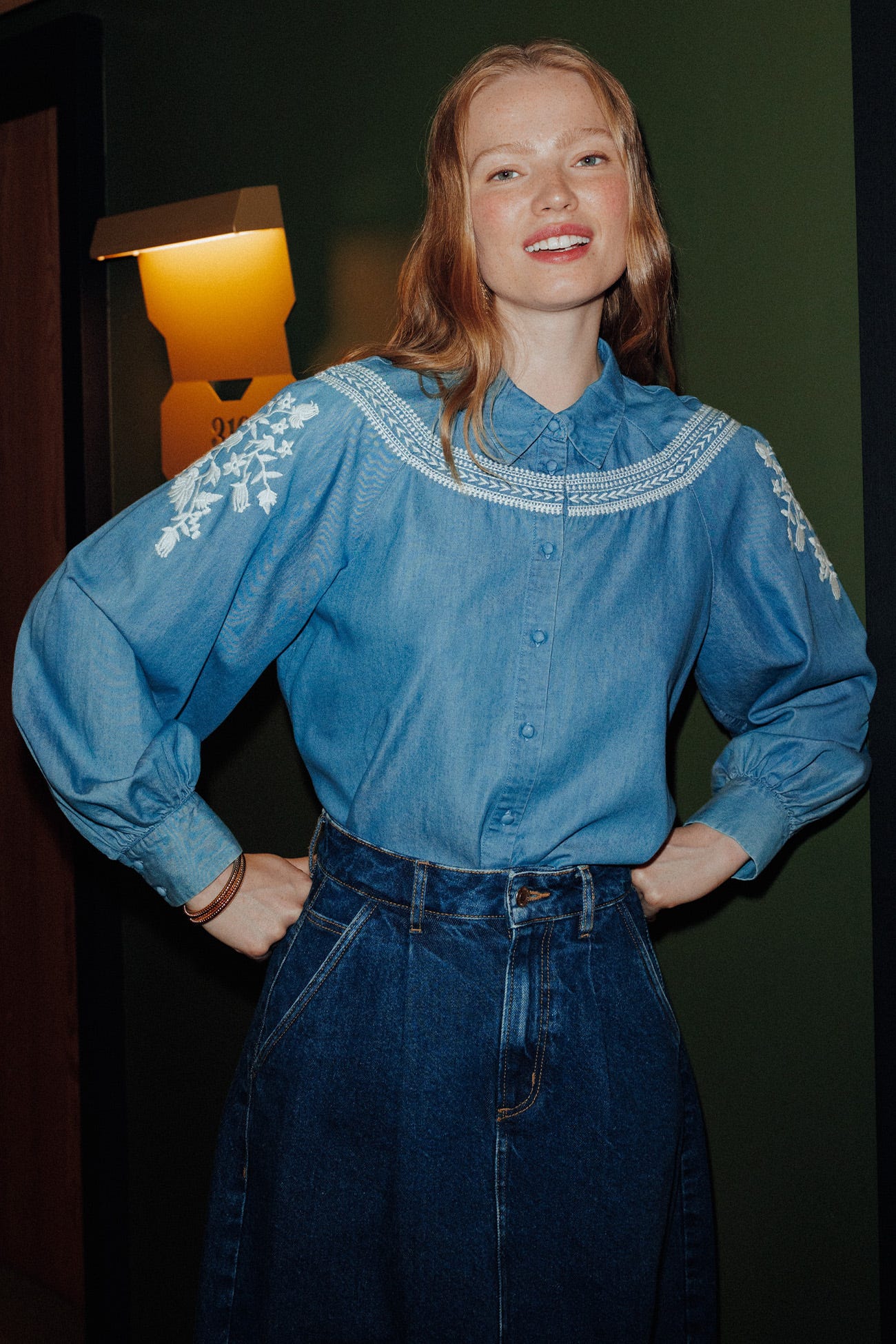 Chemise brodée Femme