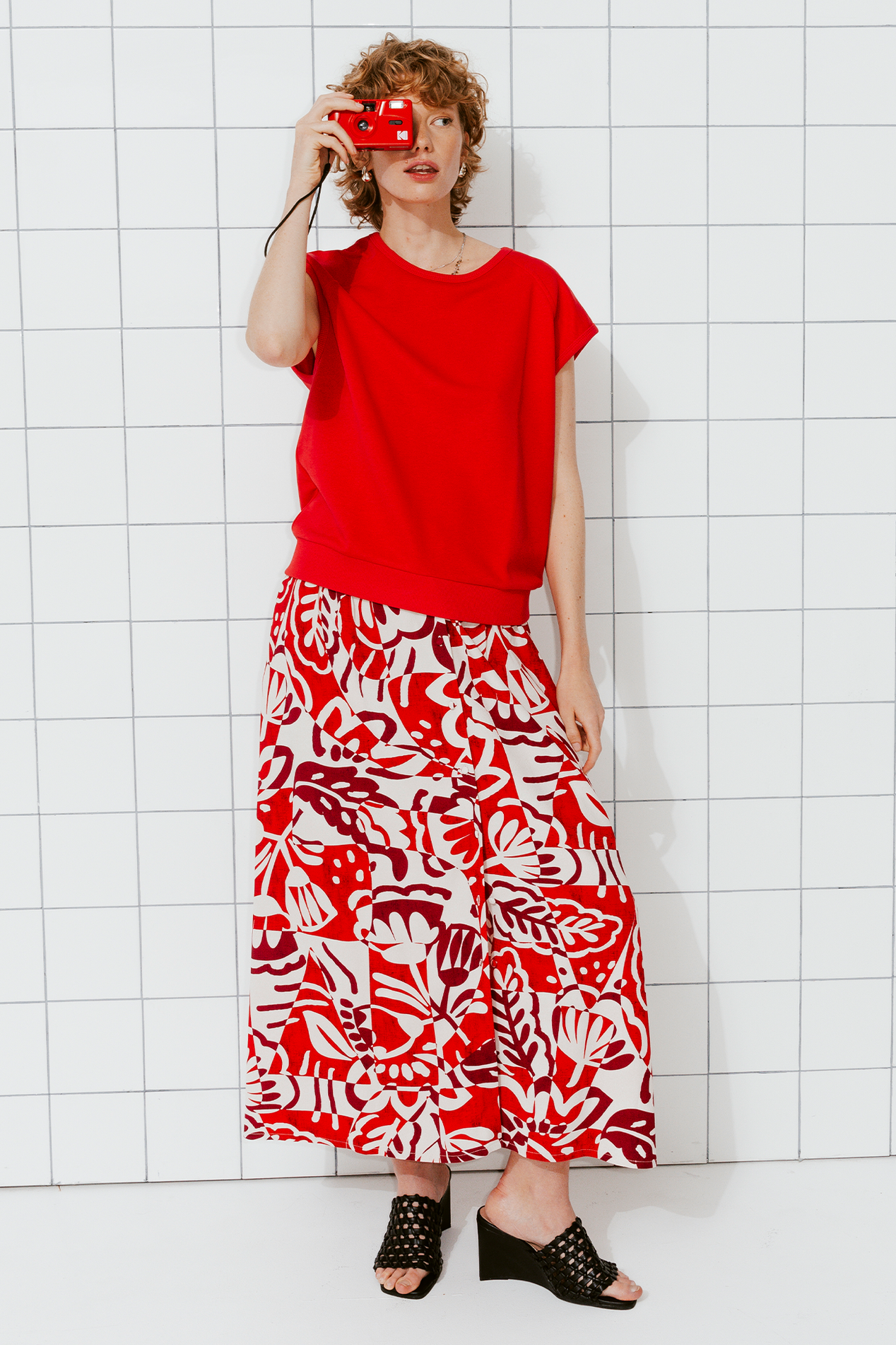 Jupe longue fleurie promod sale