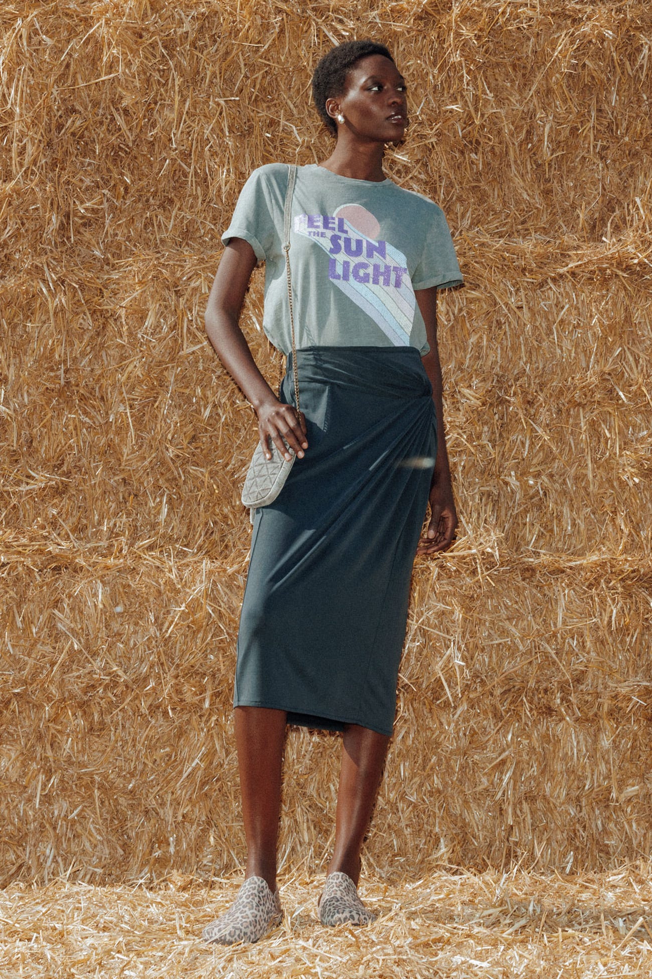 Jupe midi en jersey Femme