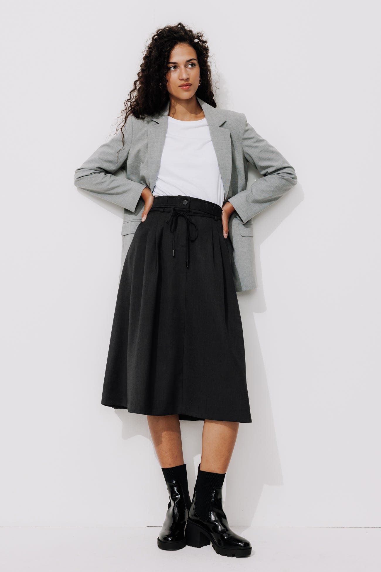 Flared midi skirt