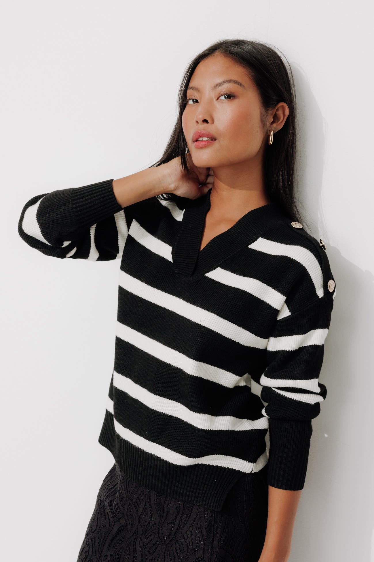 Pull marin rayé Femme