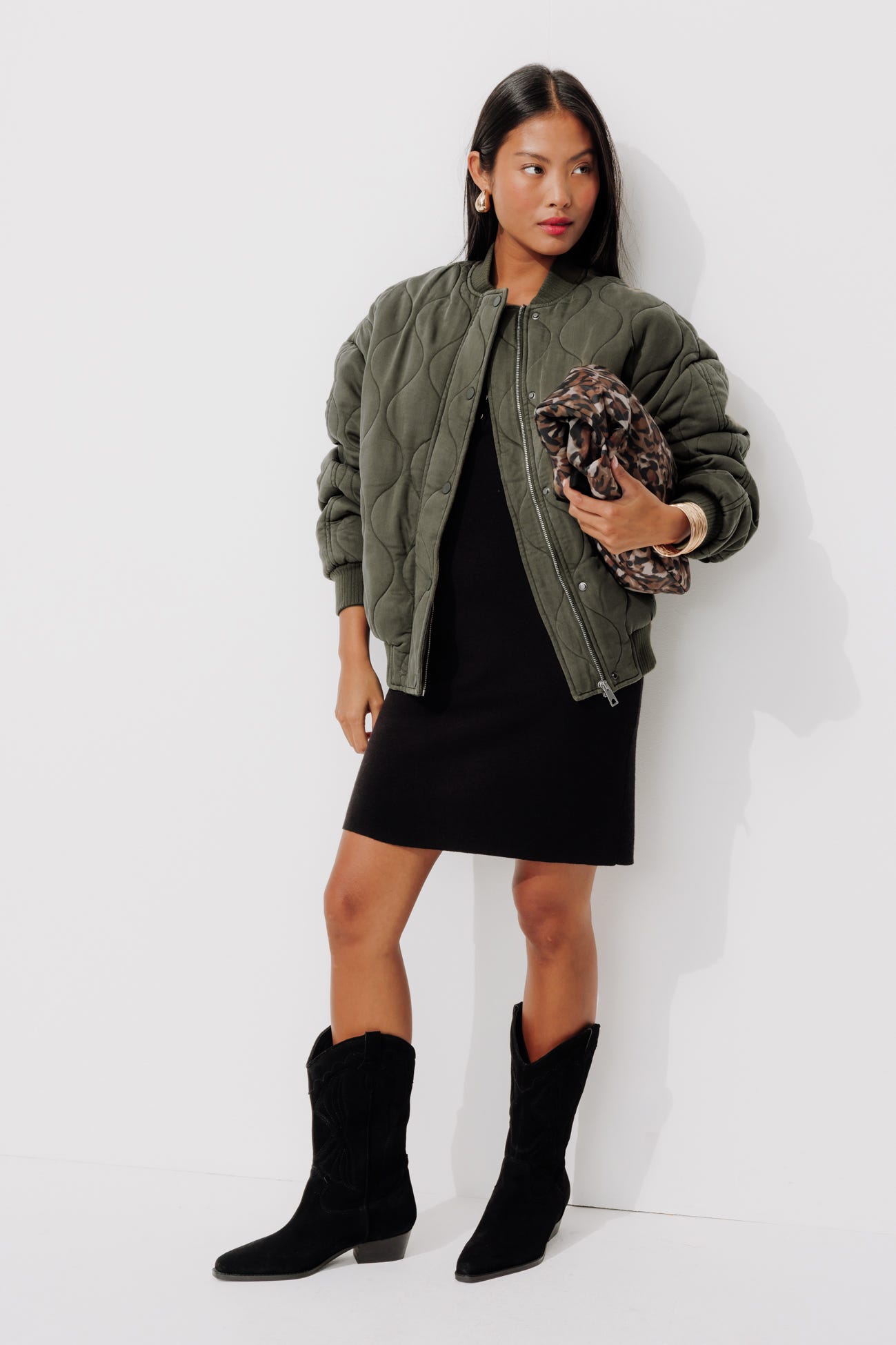 Bomber trapuntato in lyocell