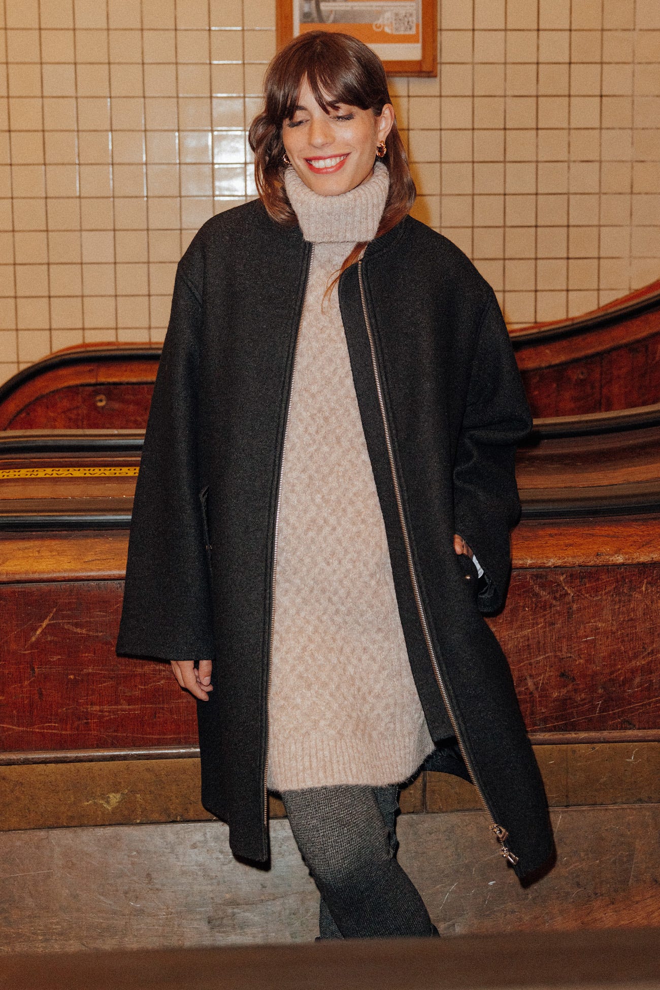 Manteau bomber en laine