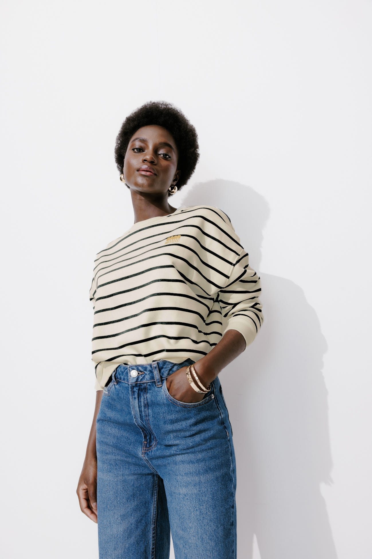 Sweat-shirt marinière Femme