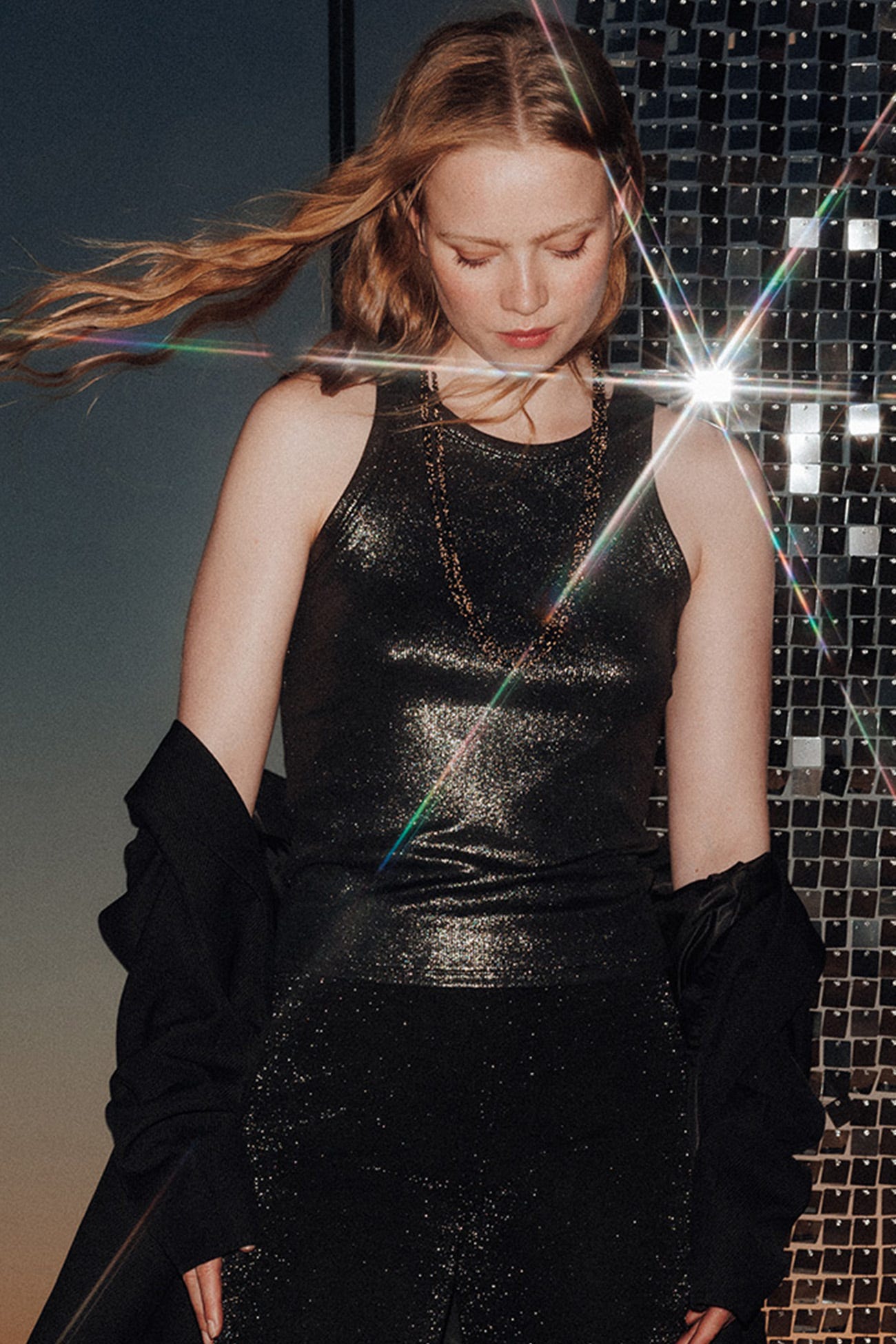 Glitzy sleeveless top