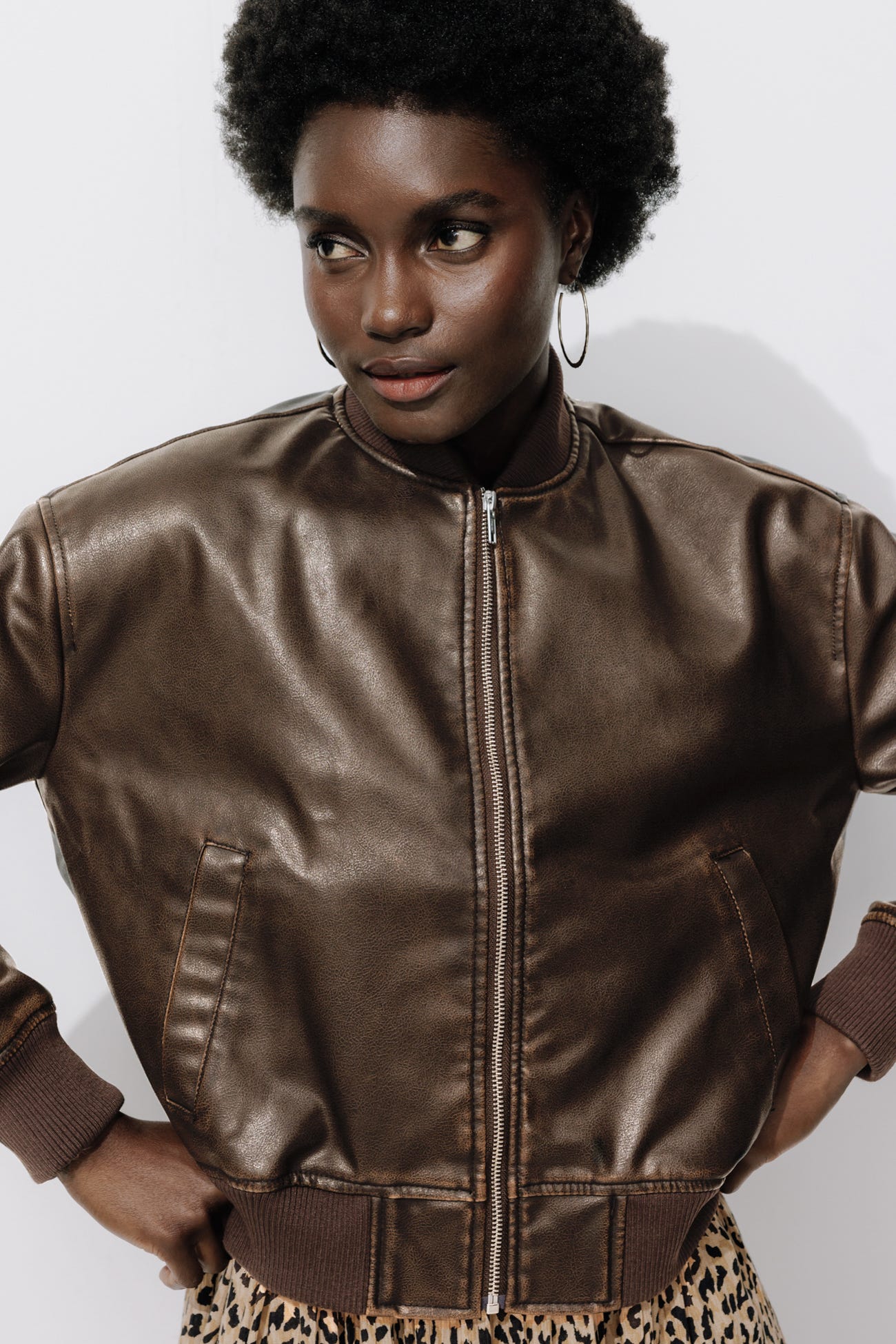 Bomber en simili Femme