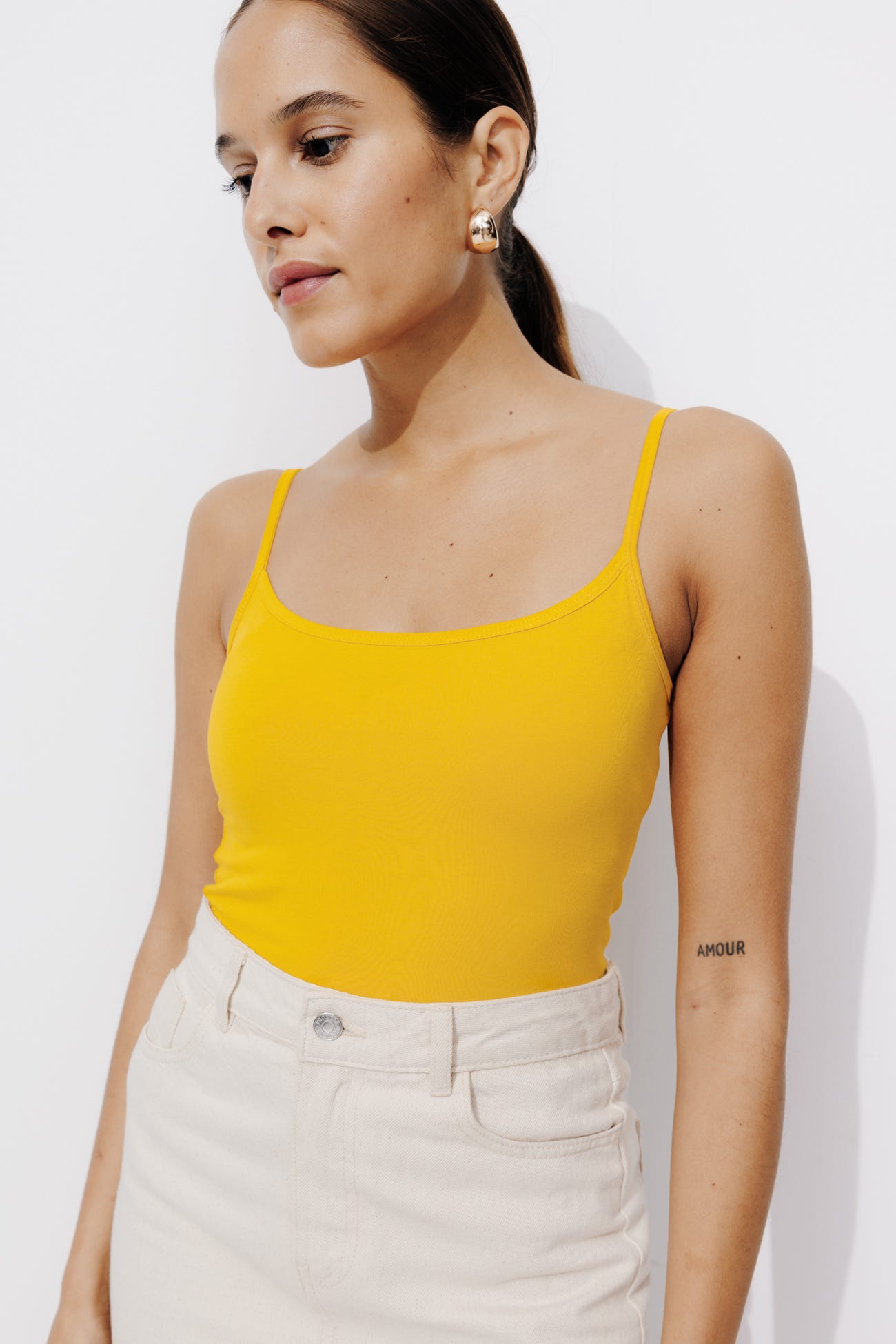 Top eco design con spalline