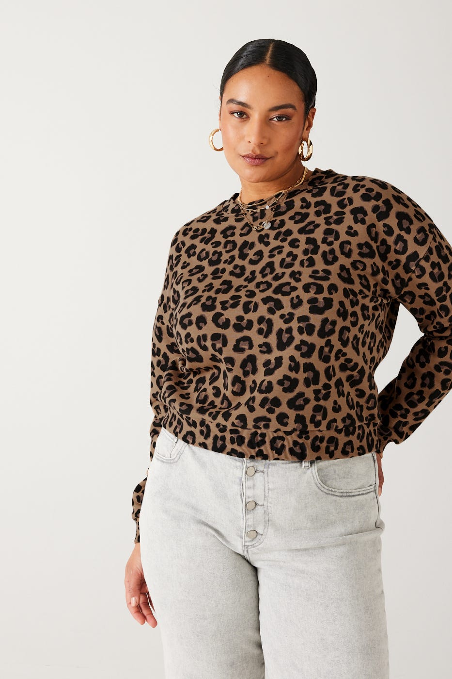 Sweat-shirt léopard Femme
