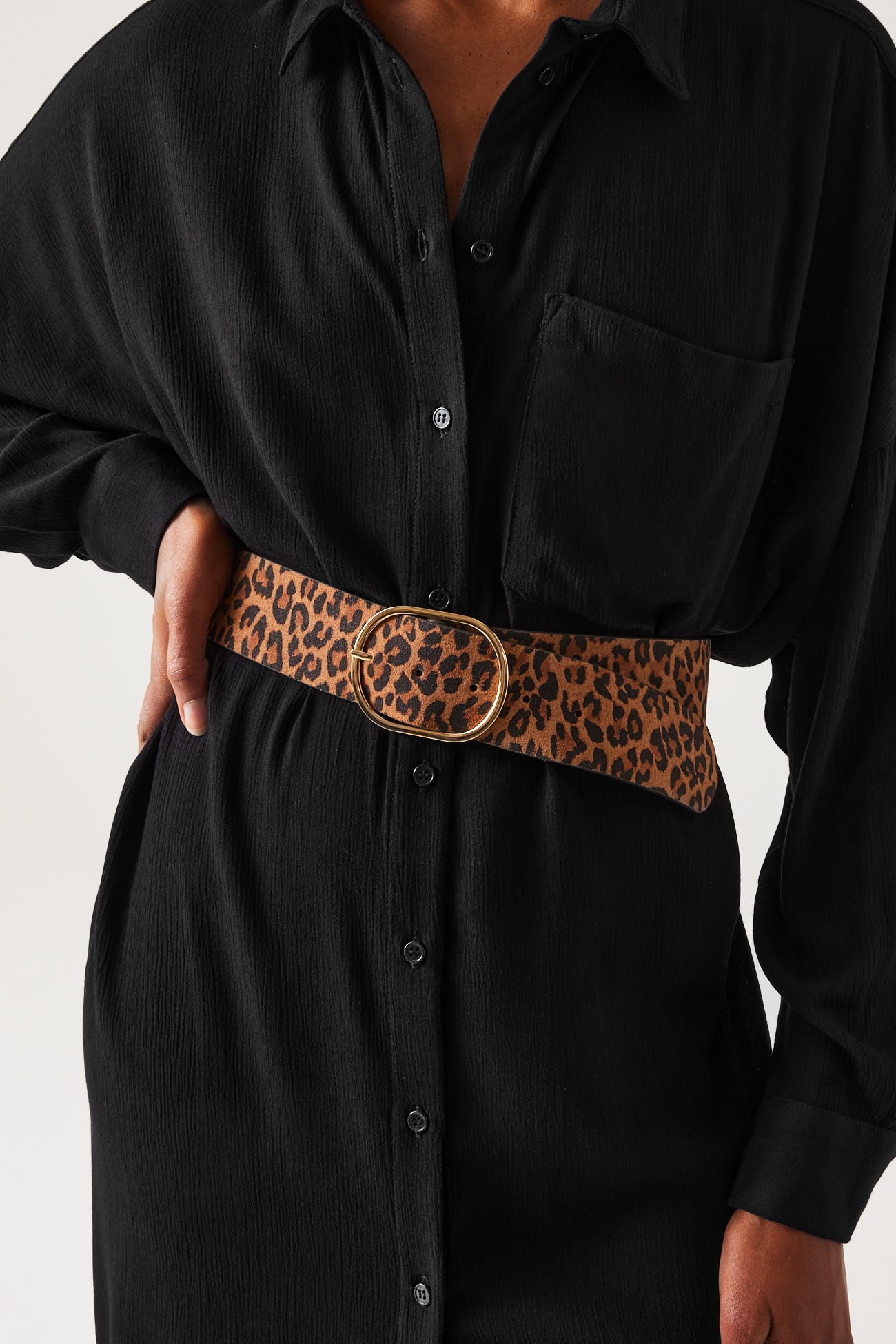 Faux leopardskin belt