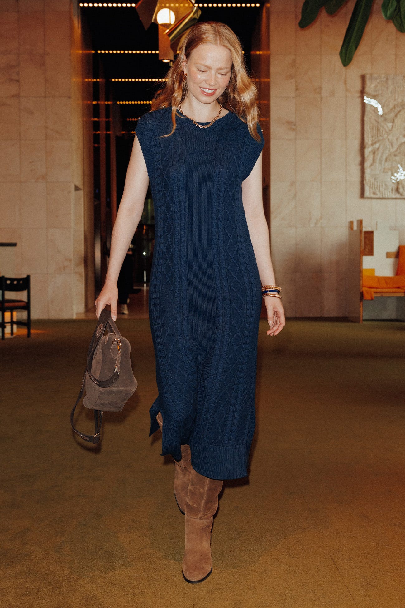 Robe-pull sans manches Femme