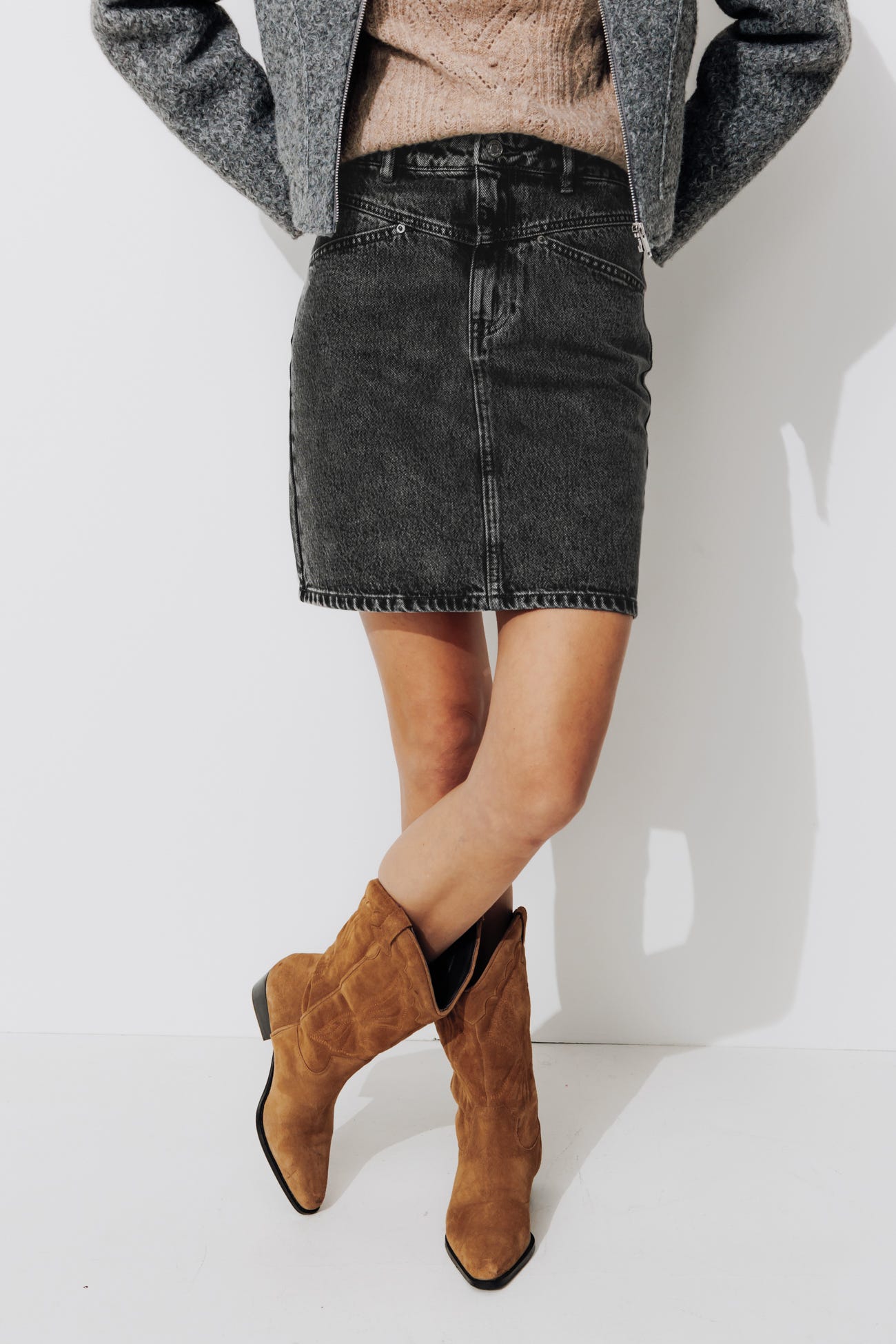 Jupe courte en jean Femme