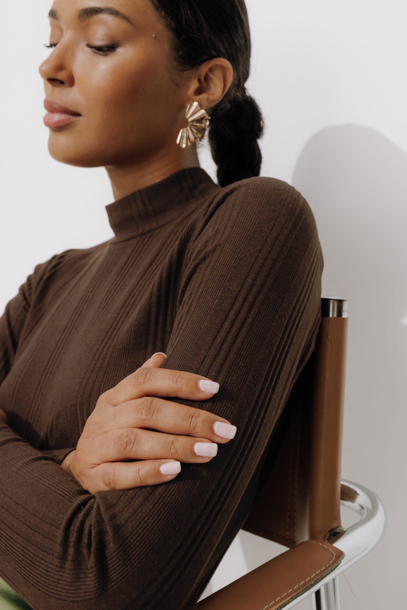 Langarmshirt mit Stehkragen