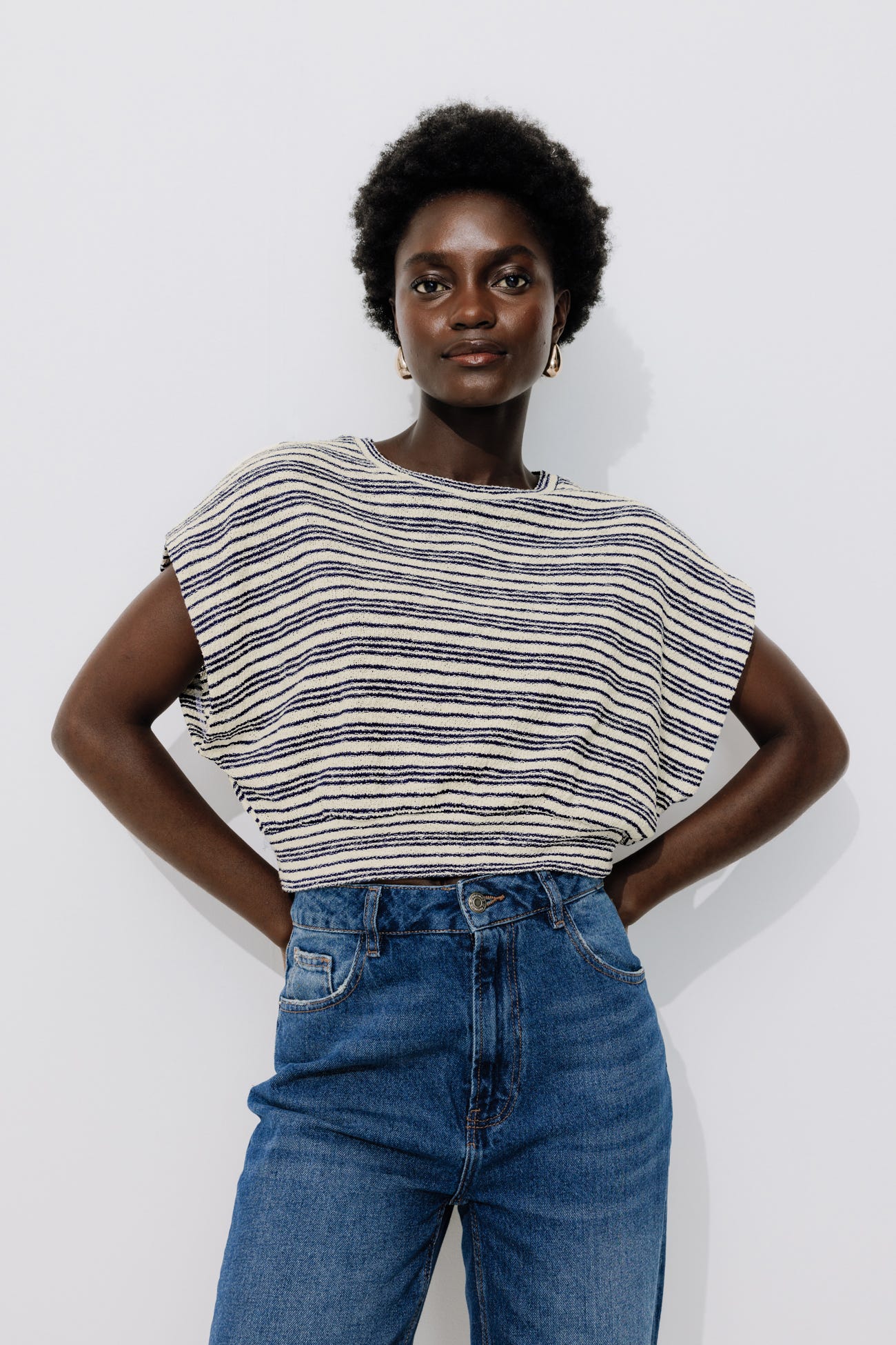 Crop top rayé Femme