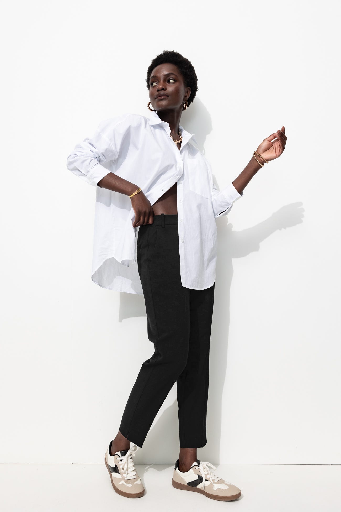 Pantalon cigarette uni Femme