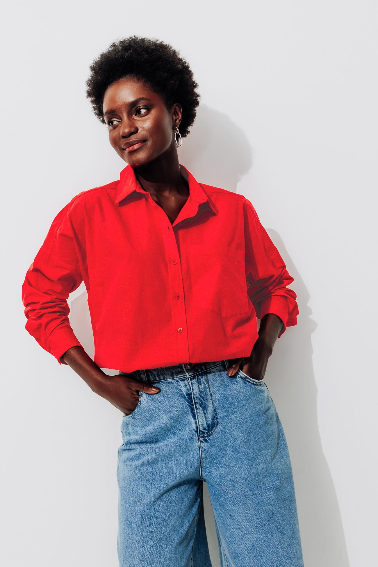 Chemise oversize unie Femme
