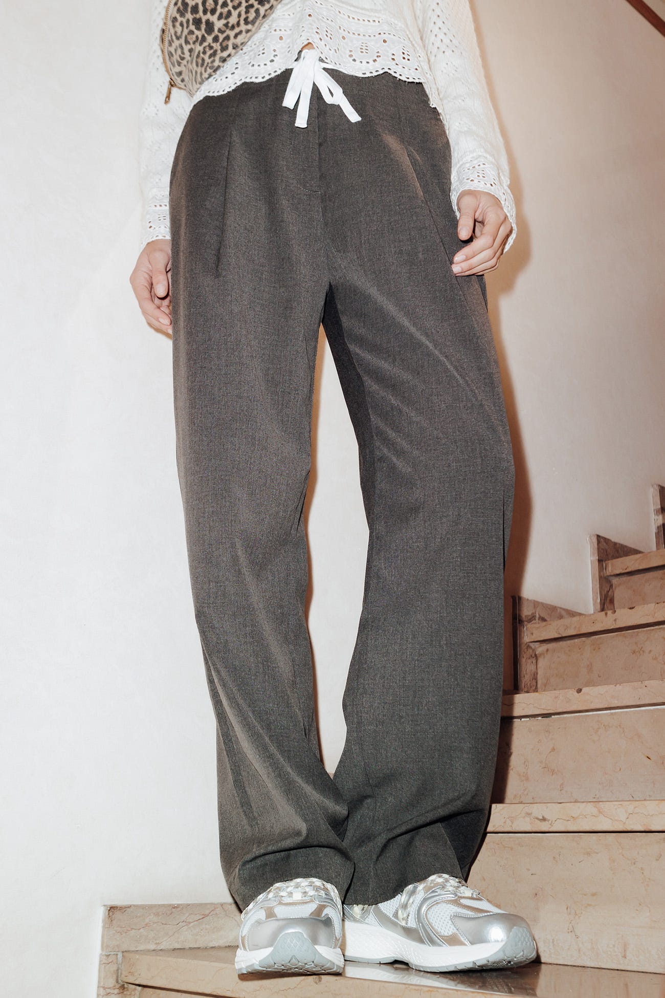 Pantalon large cordon Femme