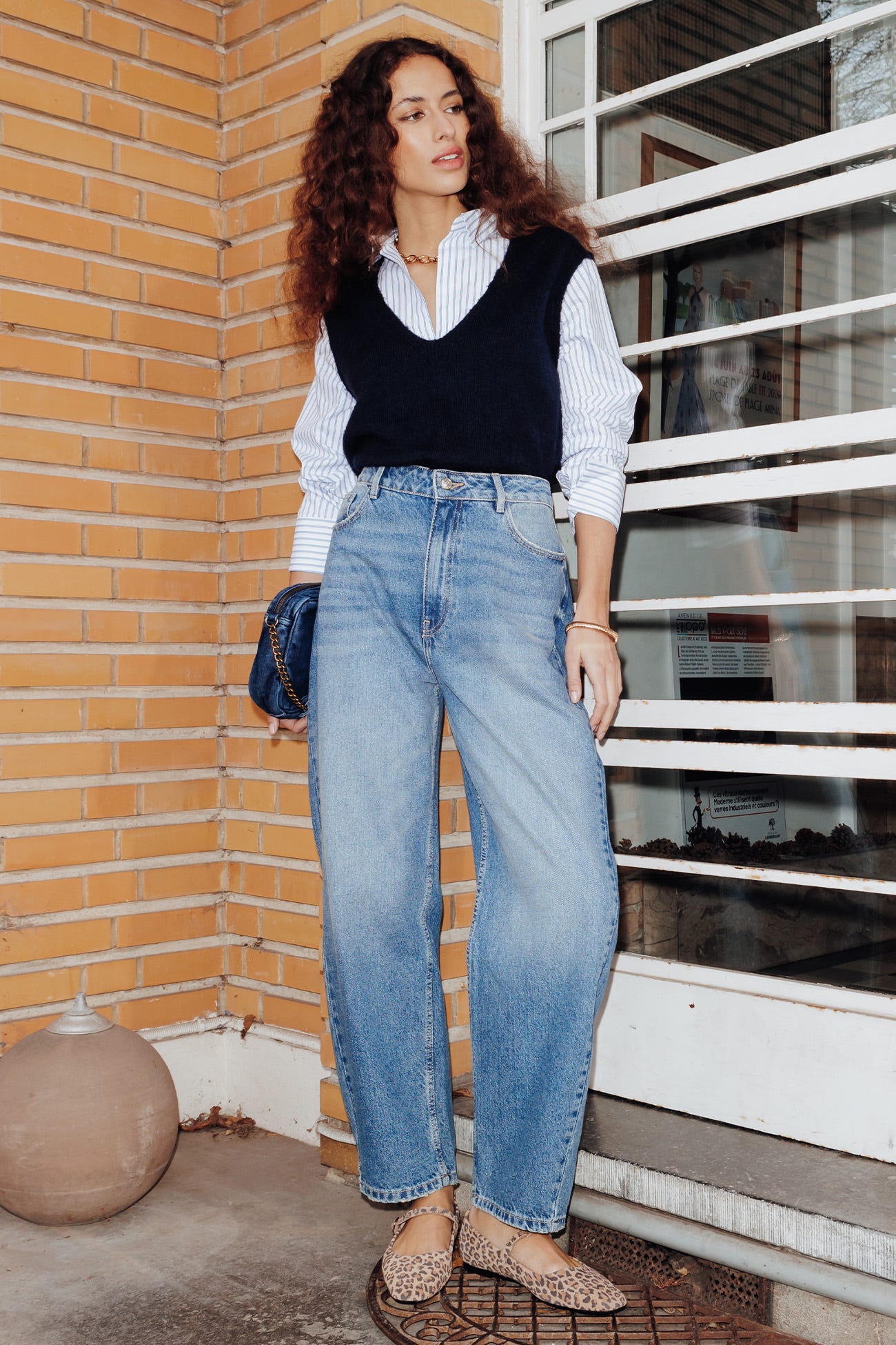 Jean barrel talle alto