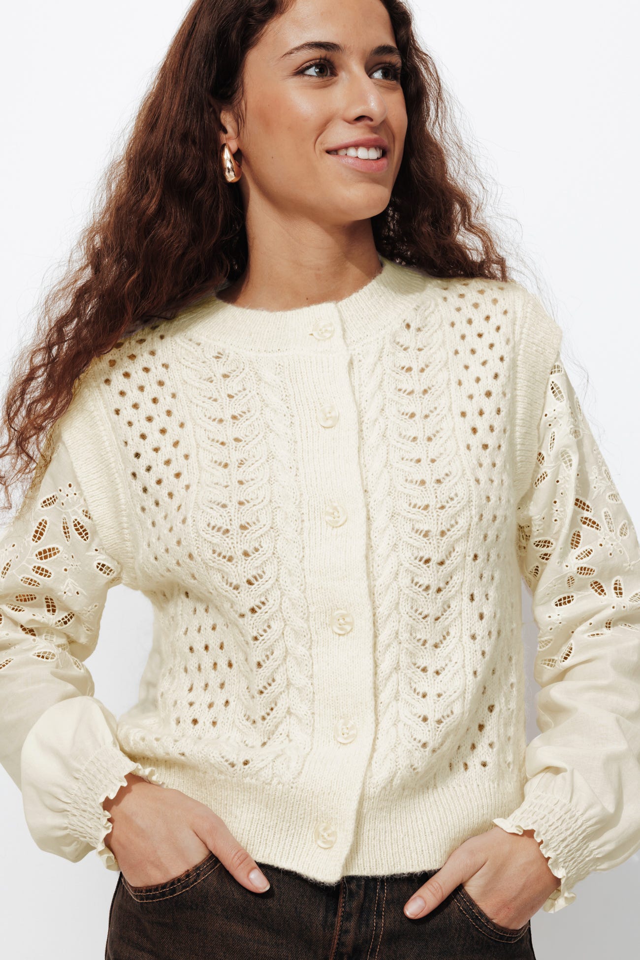 2 in 1 effect cardigan