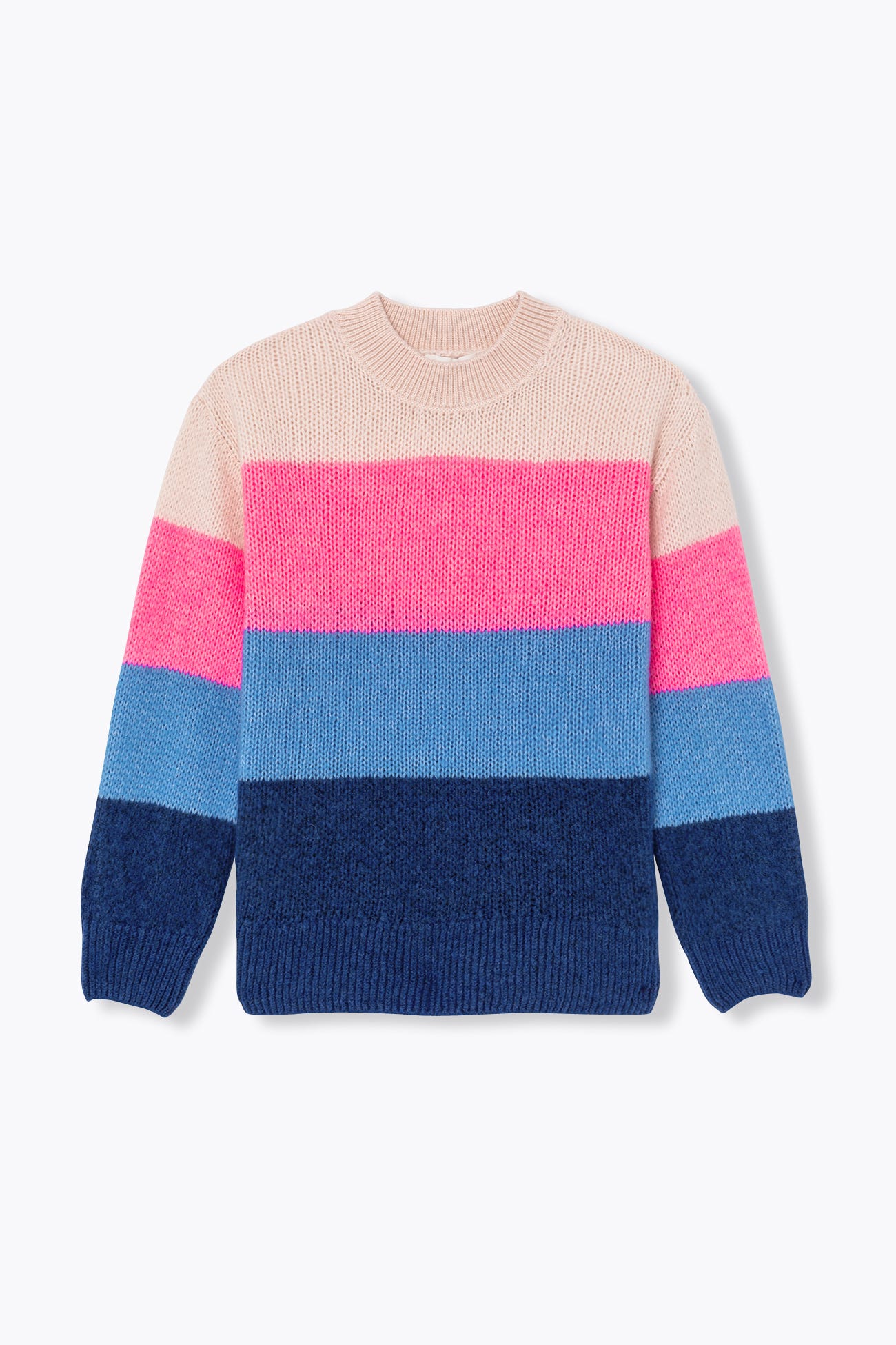 Pull rayé col rond Femme