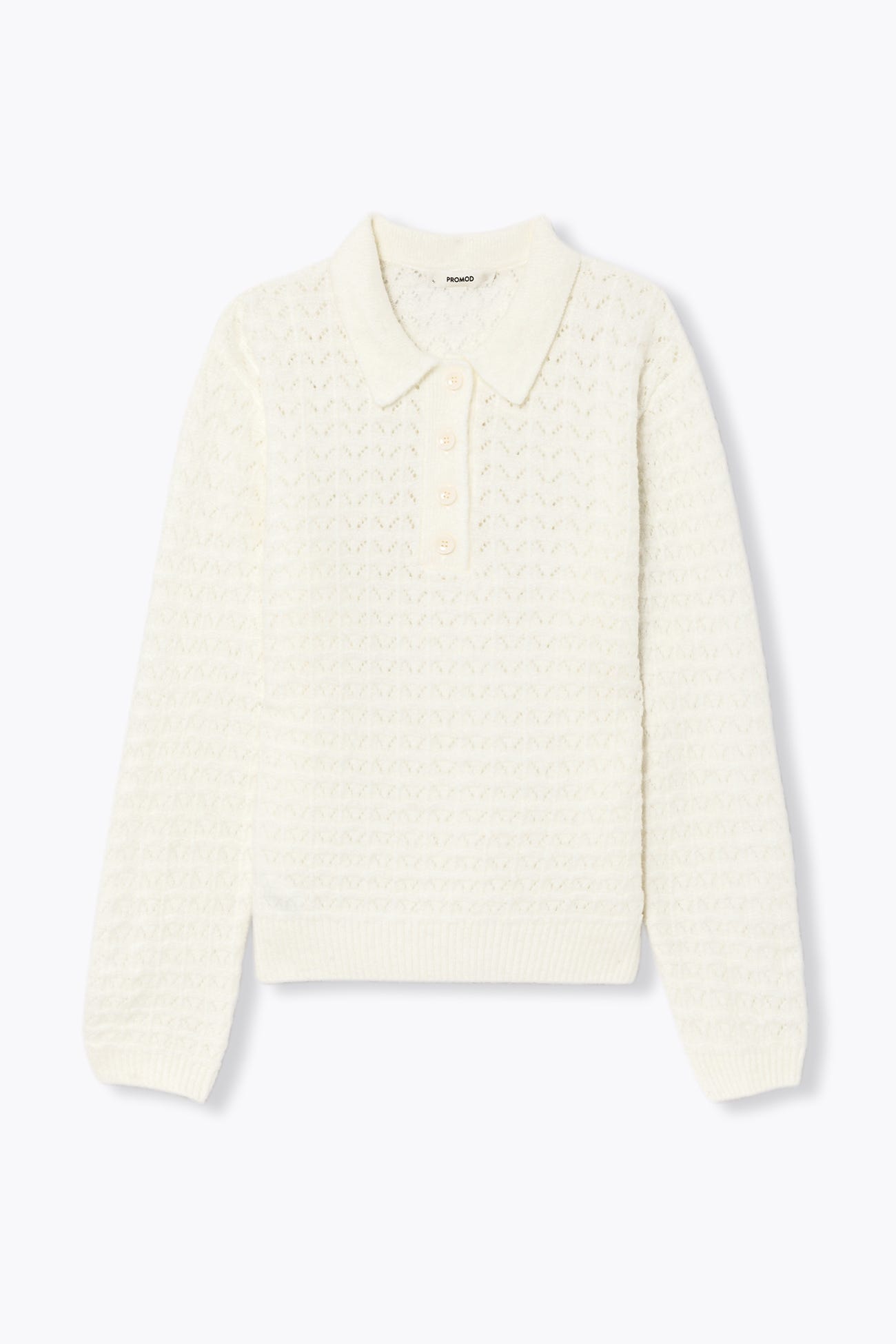 Pull polo en maille fantaisie