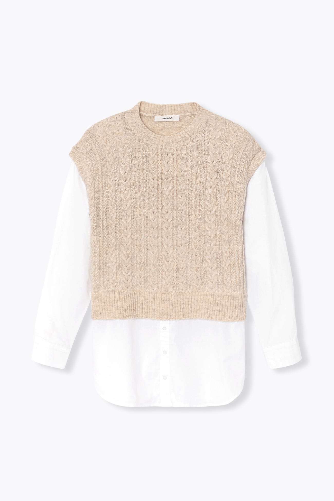 2-in-1-Pullunder m. Zopfmuster