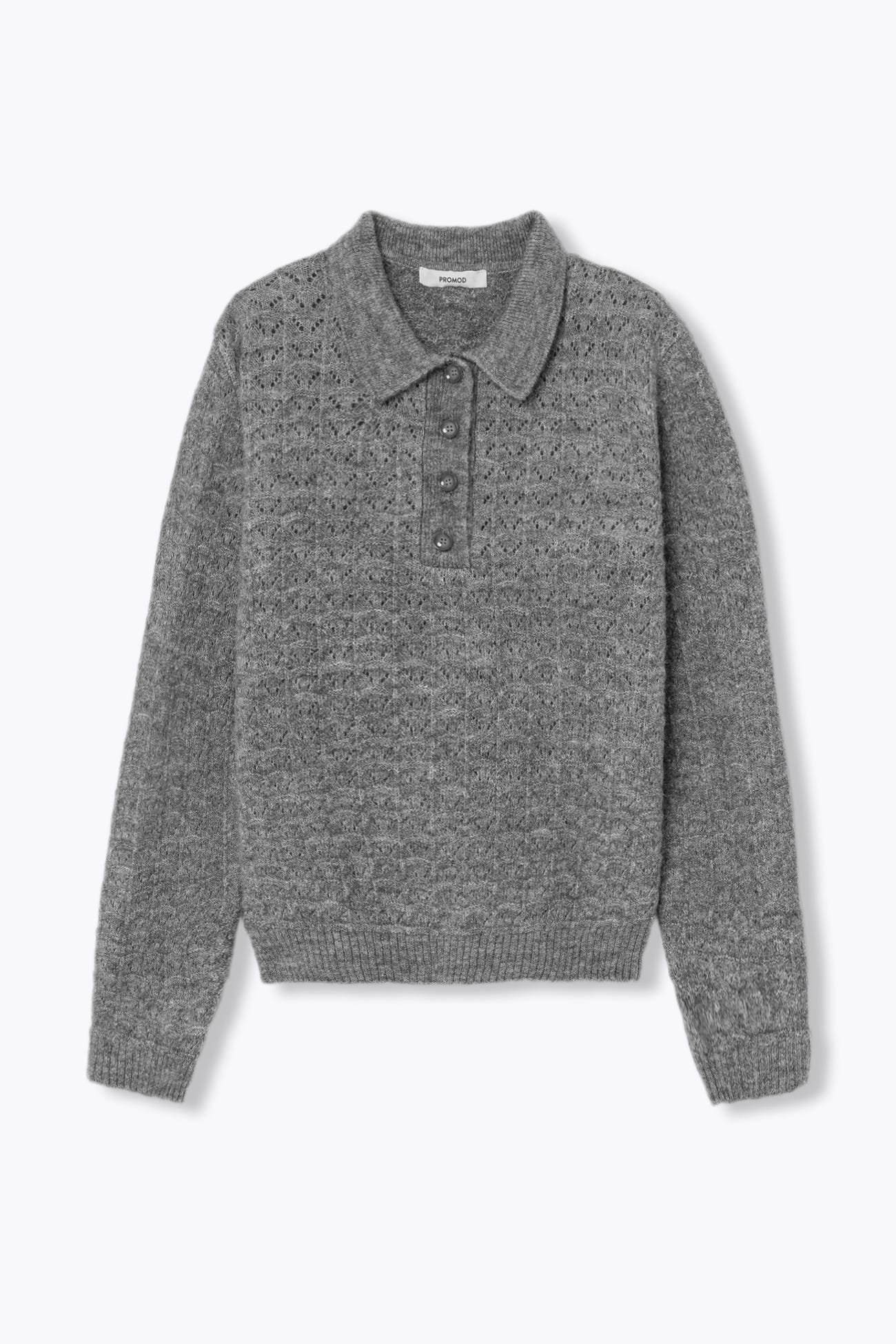Pull polo en maille fantaisie