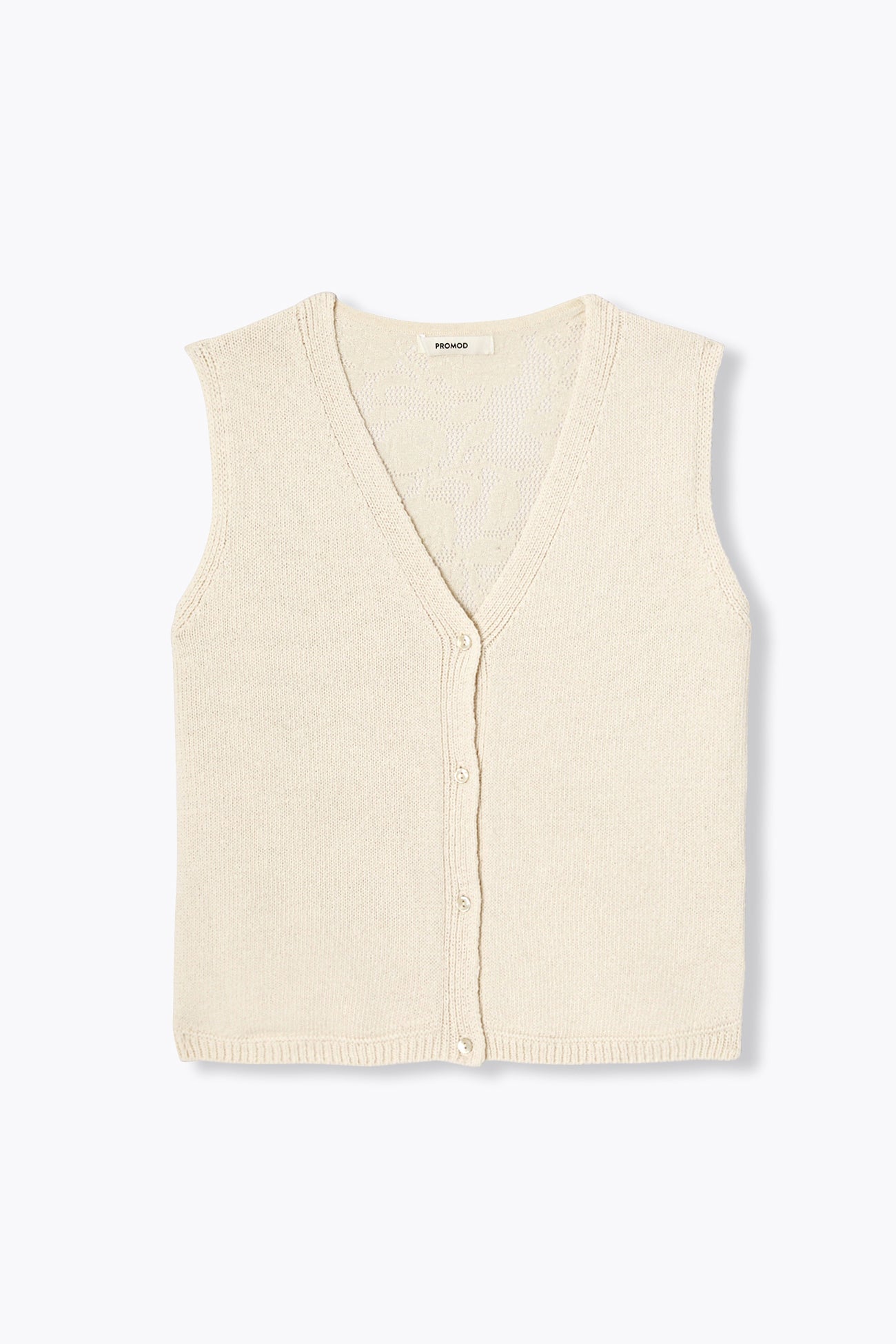 Sleeveless cardigan - Ecru