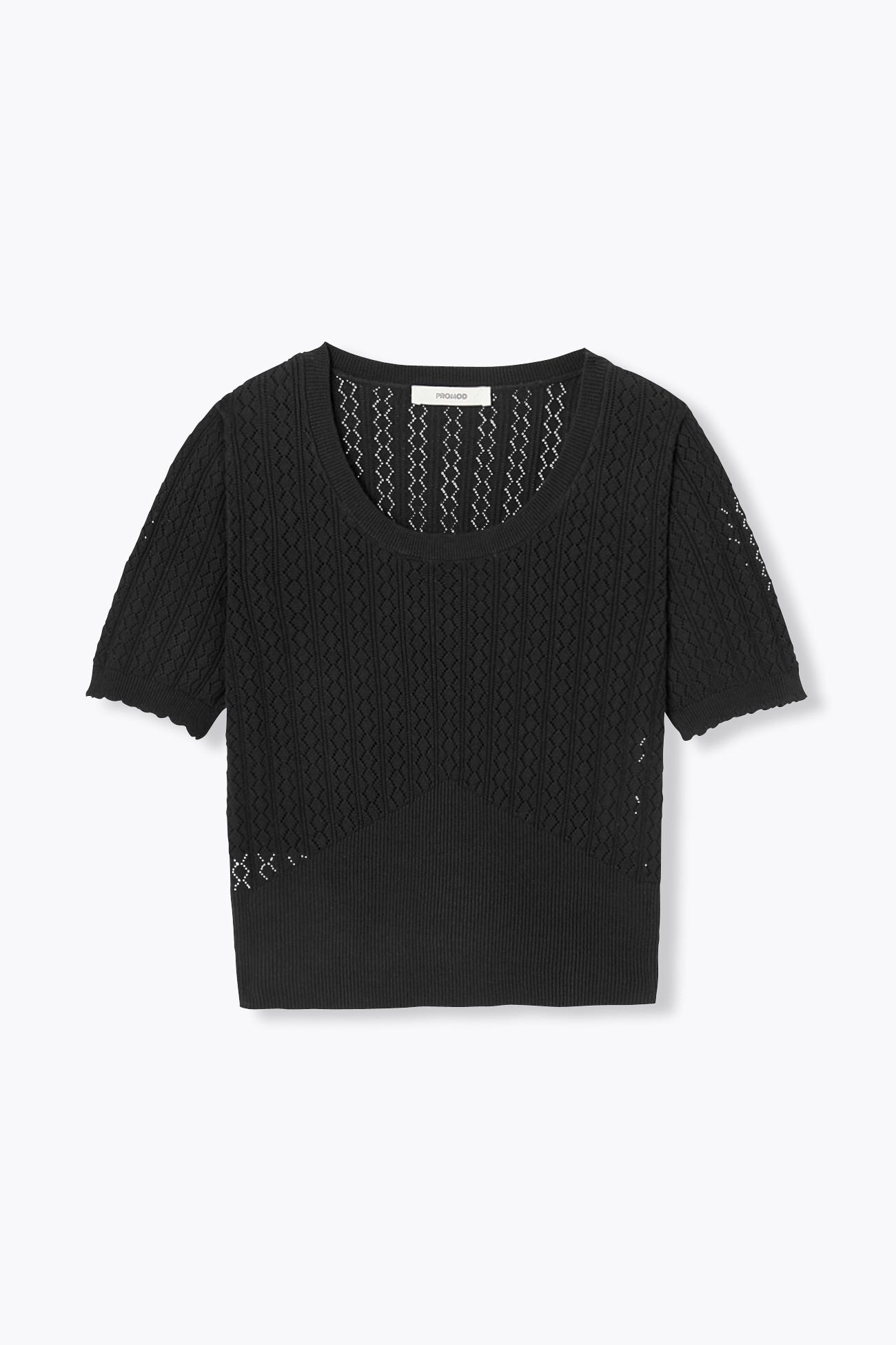 Pull cropped manches courtes